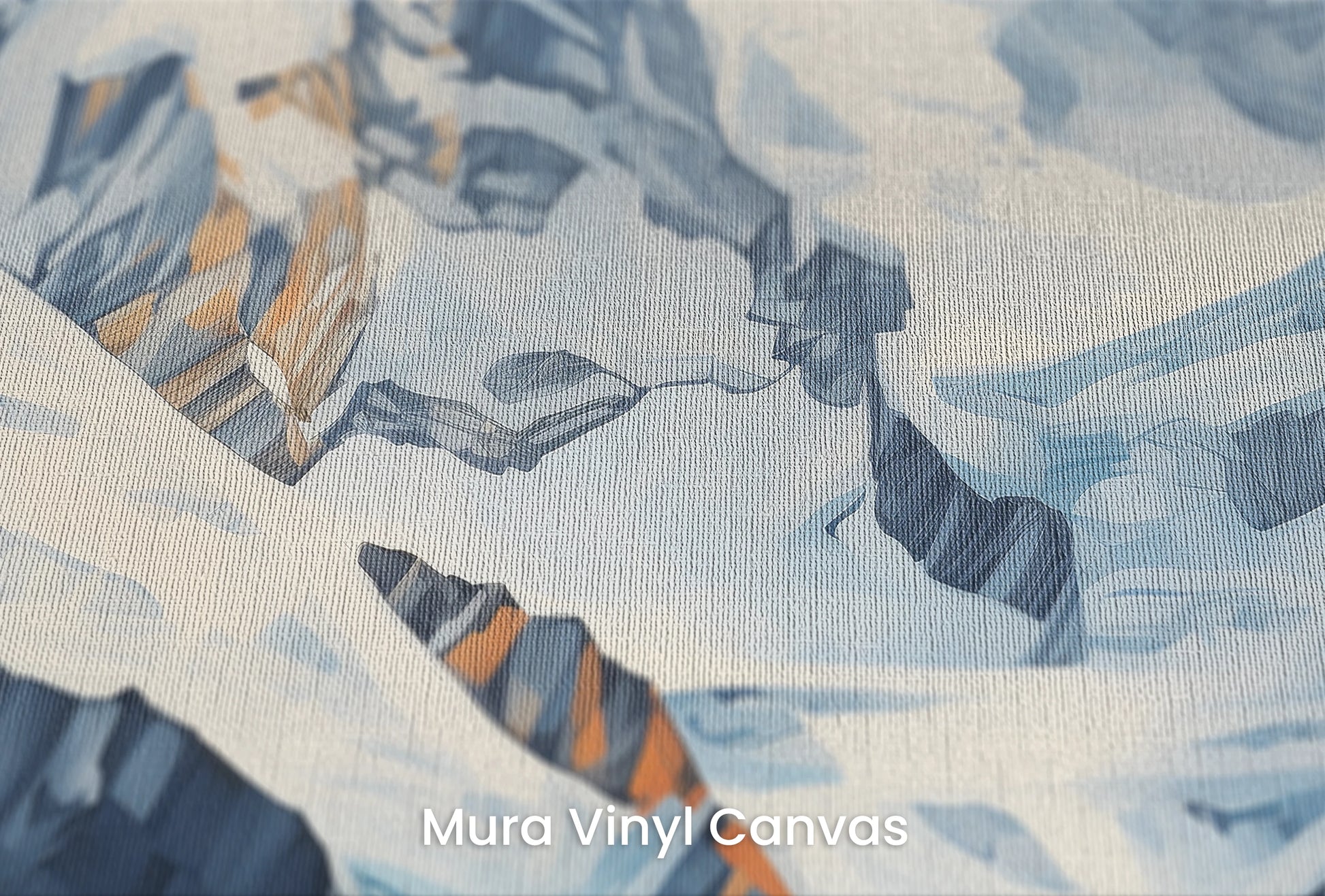 Zbliżenie na artystyczną fototapetę o nazwie Crystalline Heights na podłożu Mura Vinyl Canvas - faktura naturalnego płótna.