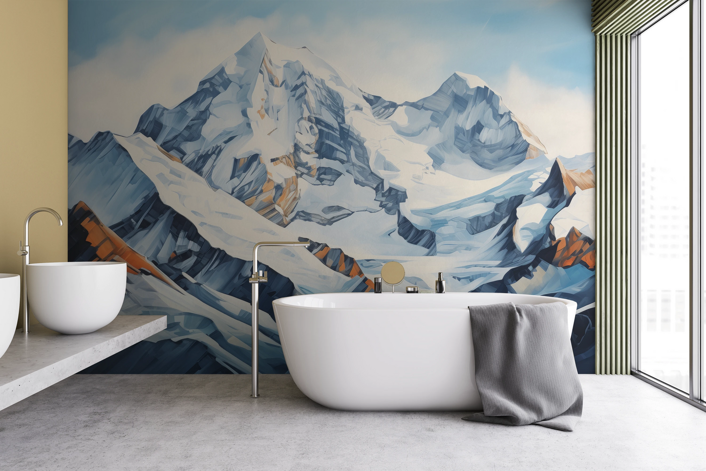 Fototapeta malowana o nazwie Crystalline Heights pokazana w aranżacji wnętrza.