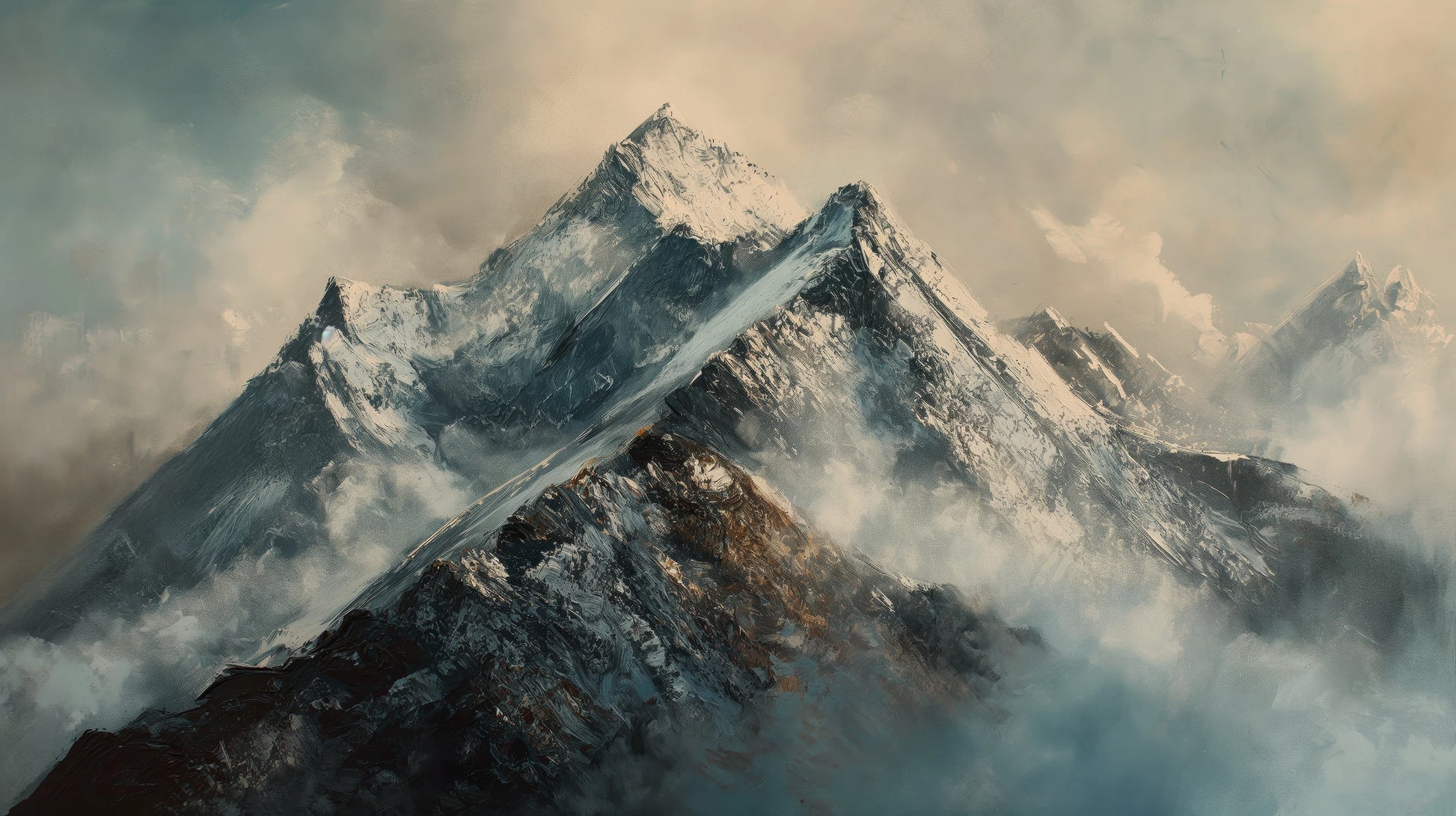 Prezentacja całego wzoru fototapety o nazwie Frosty Peaks