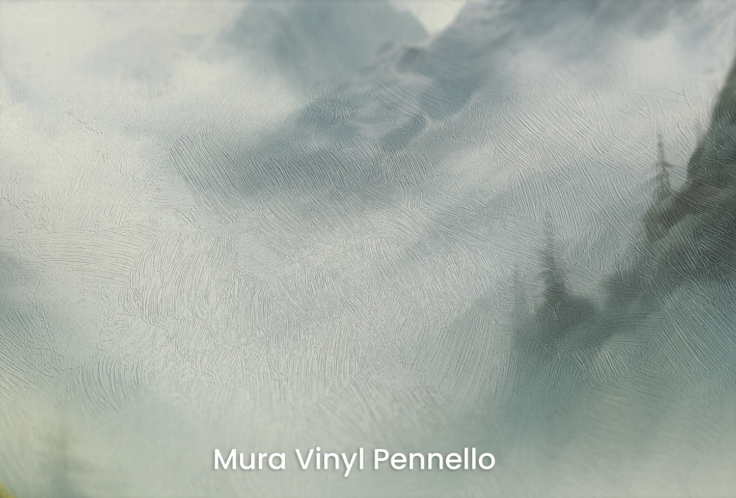 Zbliżenie na artystyczną fototapetę o nazwie Enchanted Valley na podłożu Mura Vinyl Pennello - faktura pociągnięć pędzla malarskiego.