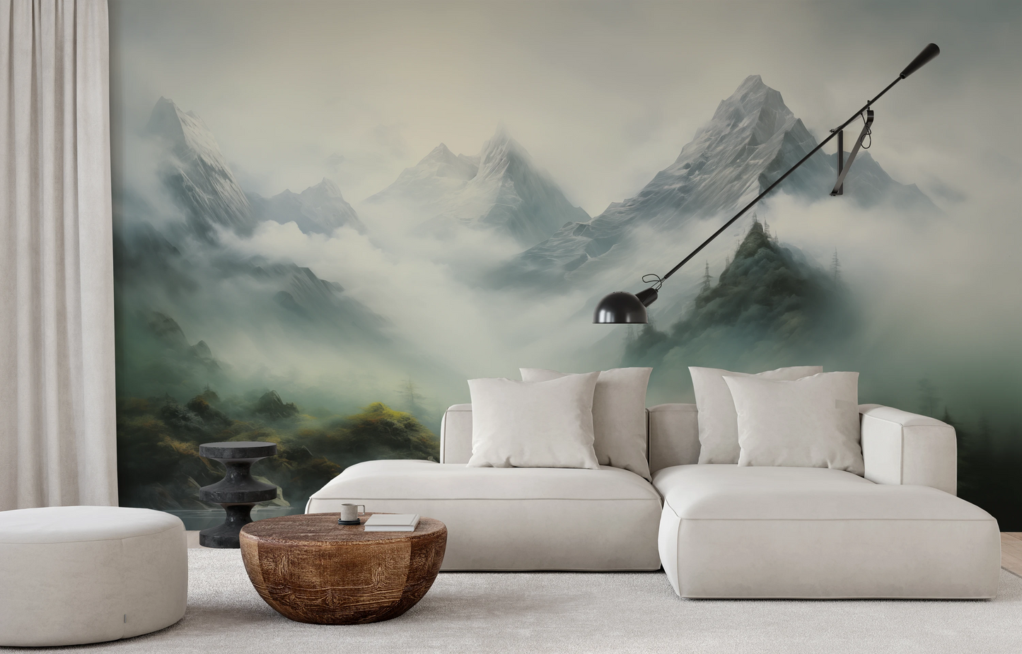 Fototapeta artystyczna o nazwie Enchanted Valley pokazana w aranżacji wnętrza.