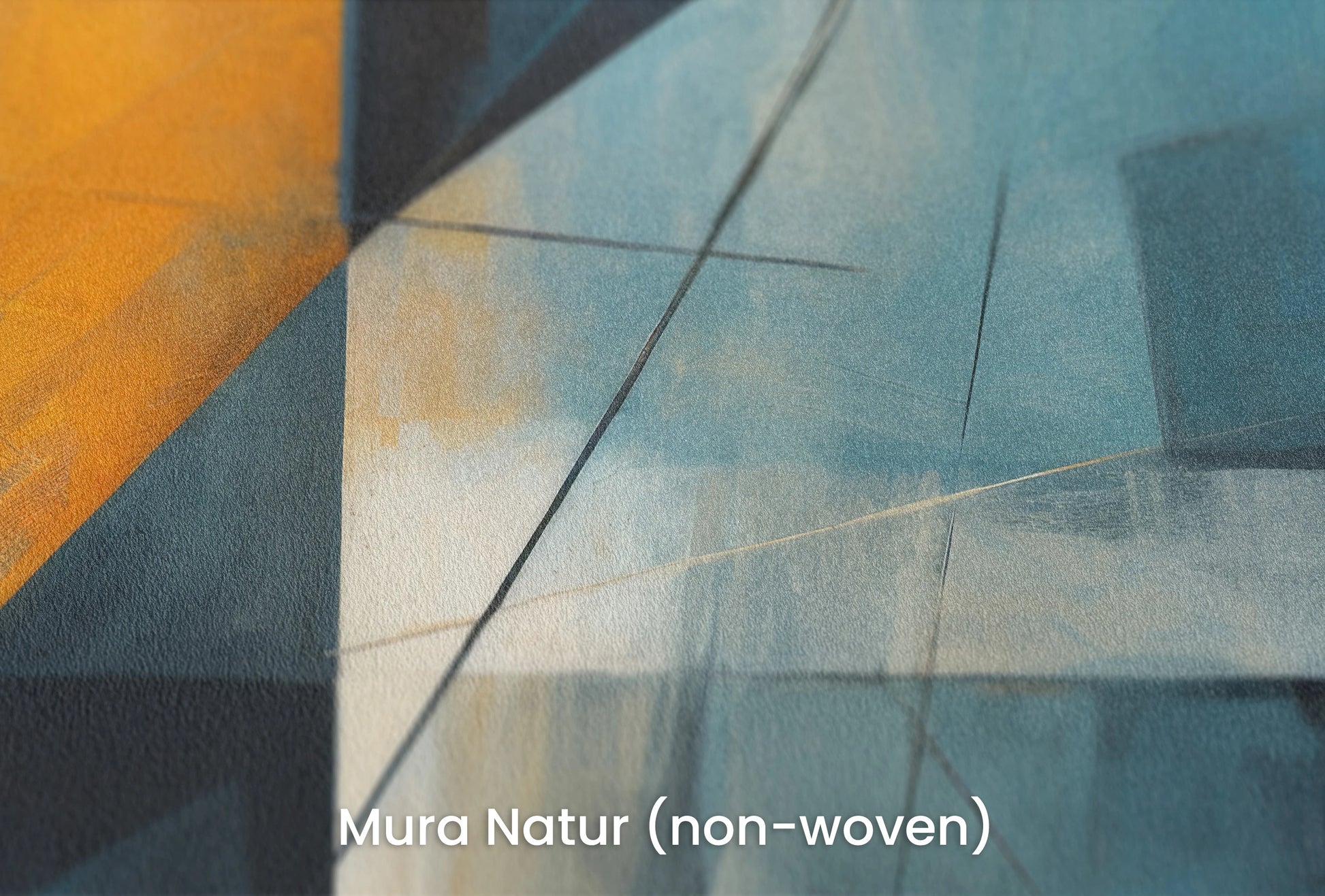 Zbliżenie na artystyczną fototapetę o nazwie Geometric Midnight na podłożu Mura Natur (non-woven) - naturalne i ekologiczne podłoże.