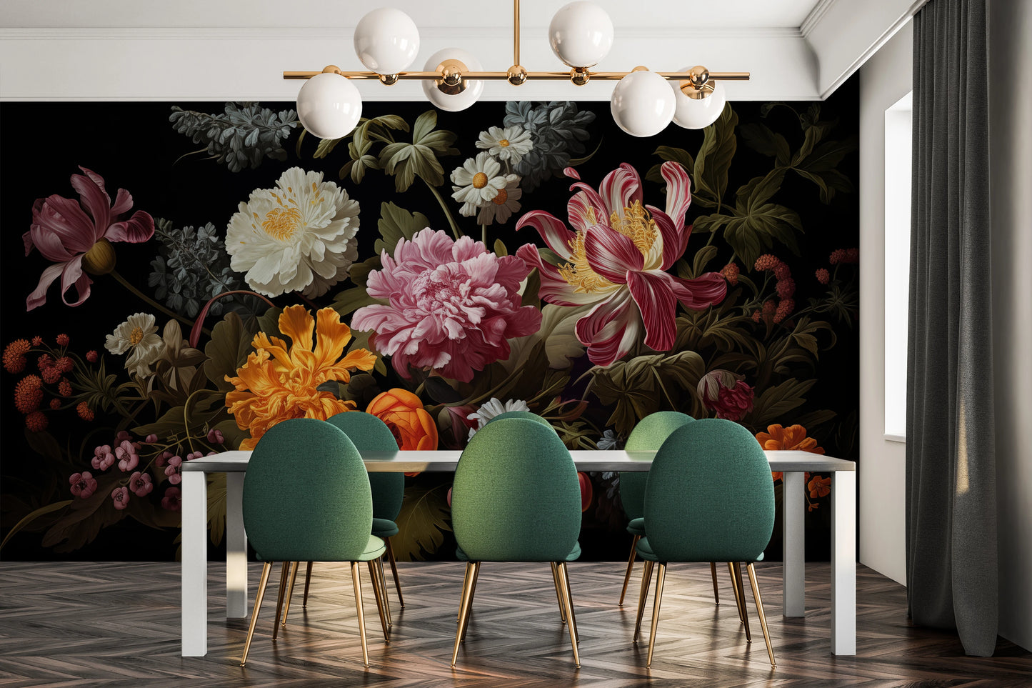 Fototapeta o nazwie Golden Age Flowers użyta w aranzacji wnętrza.