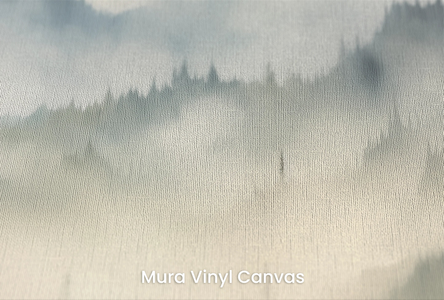 Zbliżenie na artystyczną fototapetę o nazwie Misty Mountain Layers na podłożu Mura Vinyl Canvas - faktura naturalnego płótna.