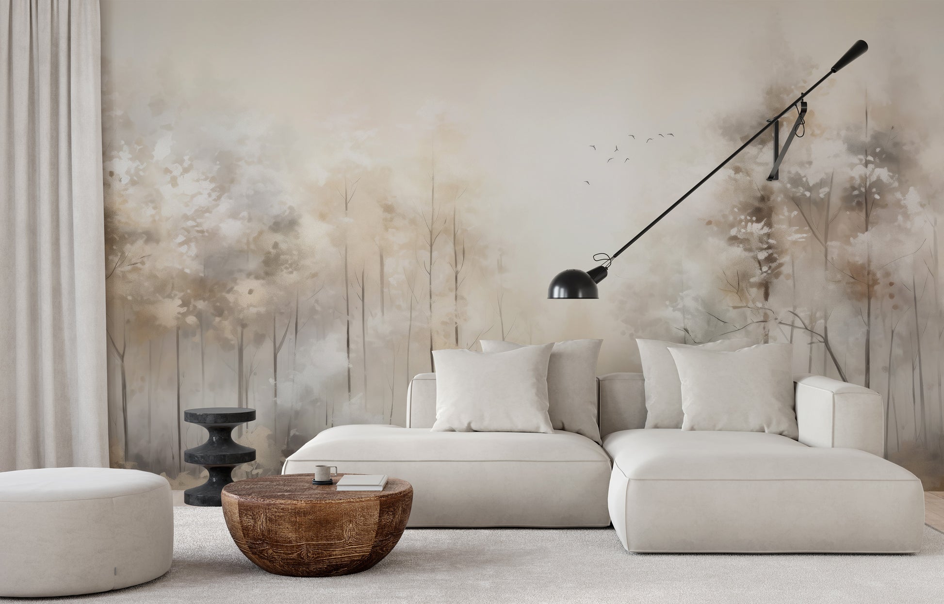 Fototapeta malowana o nazwie MORNING'S FIRST FLIGHT MURAL pokazana w aranżacji wnętrza.