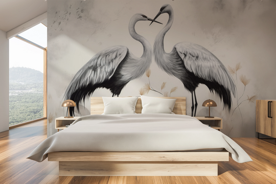 Wzór fototapety artystycznej o nazwie Harmonious Whisper pokazanej w aranżacji wnętrza.