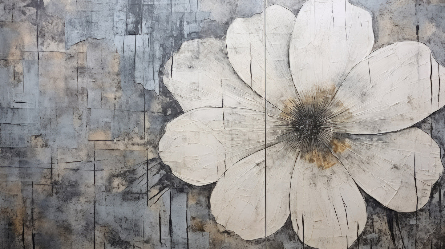 Prezentacja całego wzoru fototapety o nazwie INDUSTRIAL BLOOM