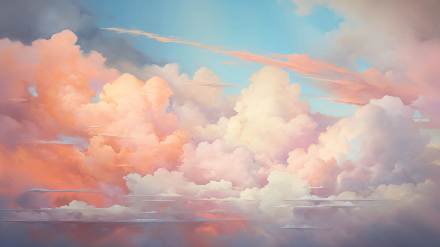 Prezentacja całego wzoru fototapety o nazwie Cotton Candy Skies