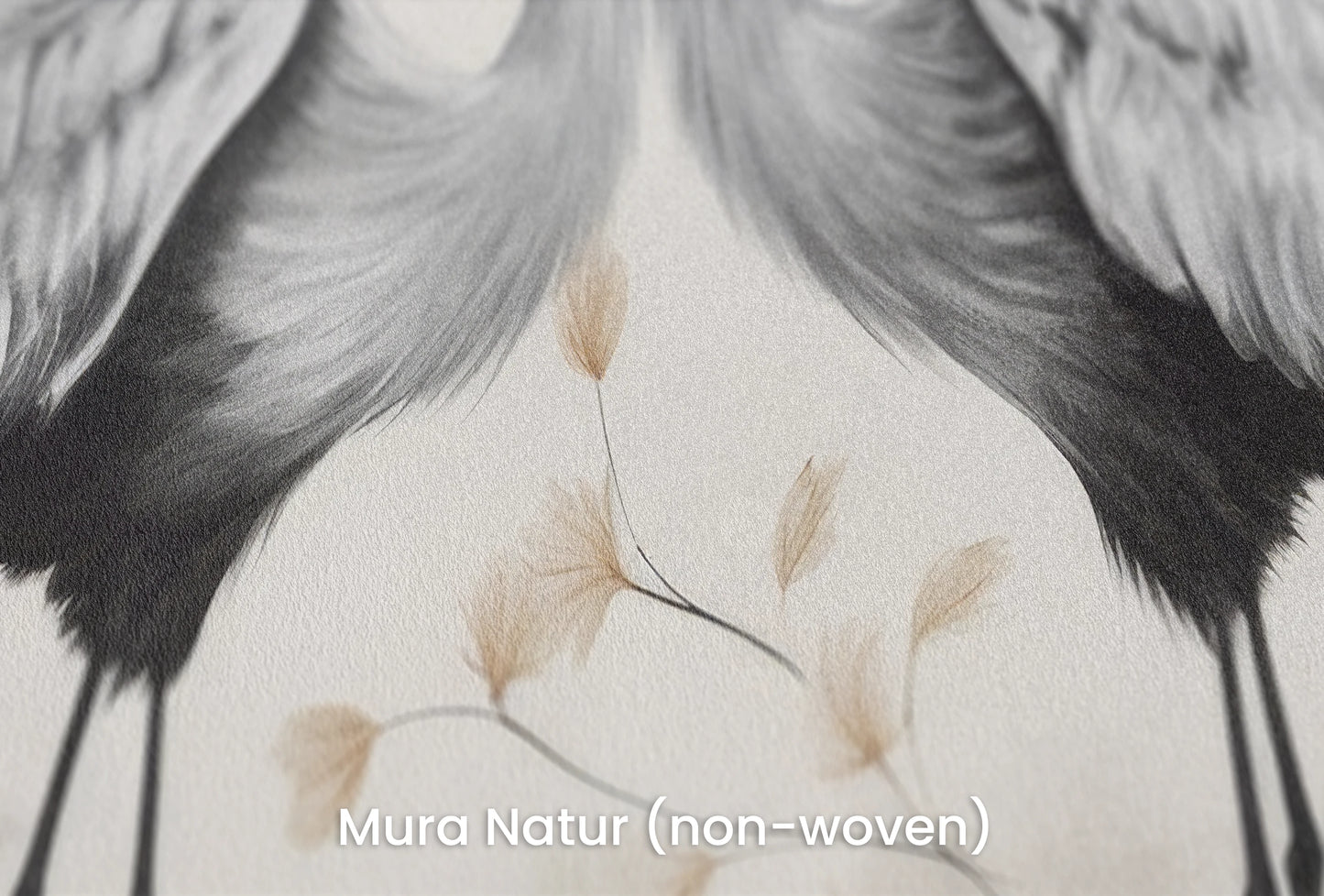 Zbliżenie na artystyczną fototapetę o nazwie Harmonious Whisper na podłożu Mura Natur (non-woven) - naturalne i ekologiczne podłoże.
