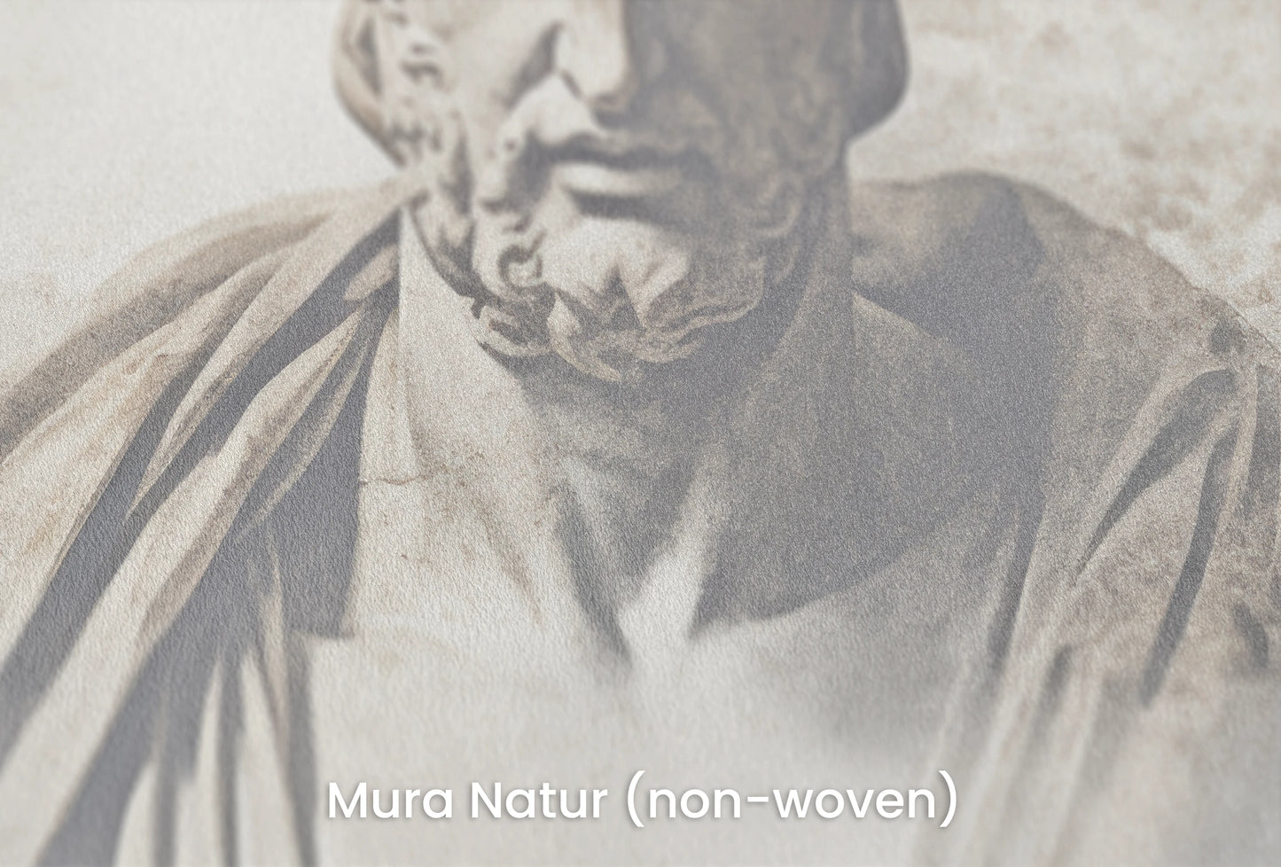 Zbliżenie na artystyczną fototapetę o nazwie Thoughtful Heraclitus na podłożu Mura Natur (non-woven) - naturalne i ekologiczne podłoże.