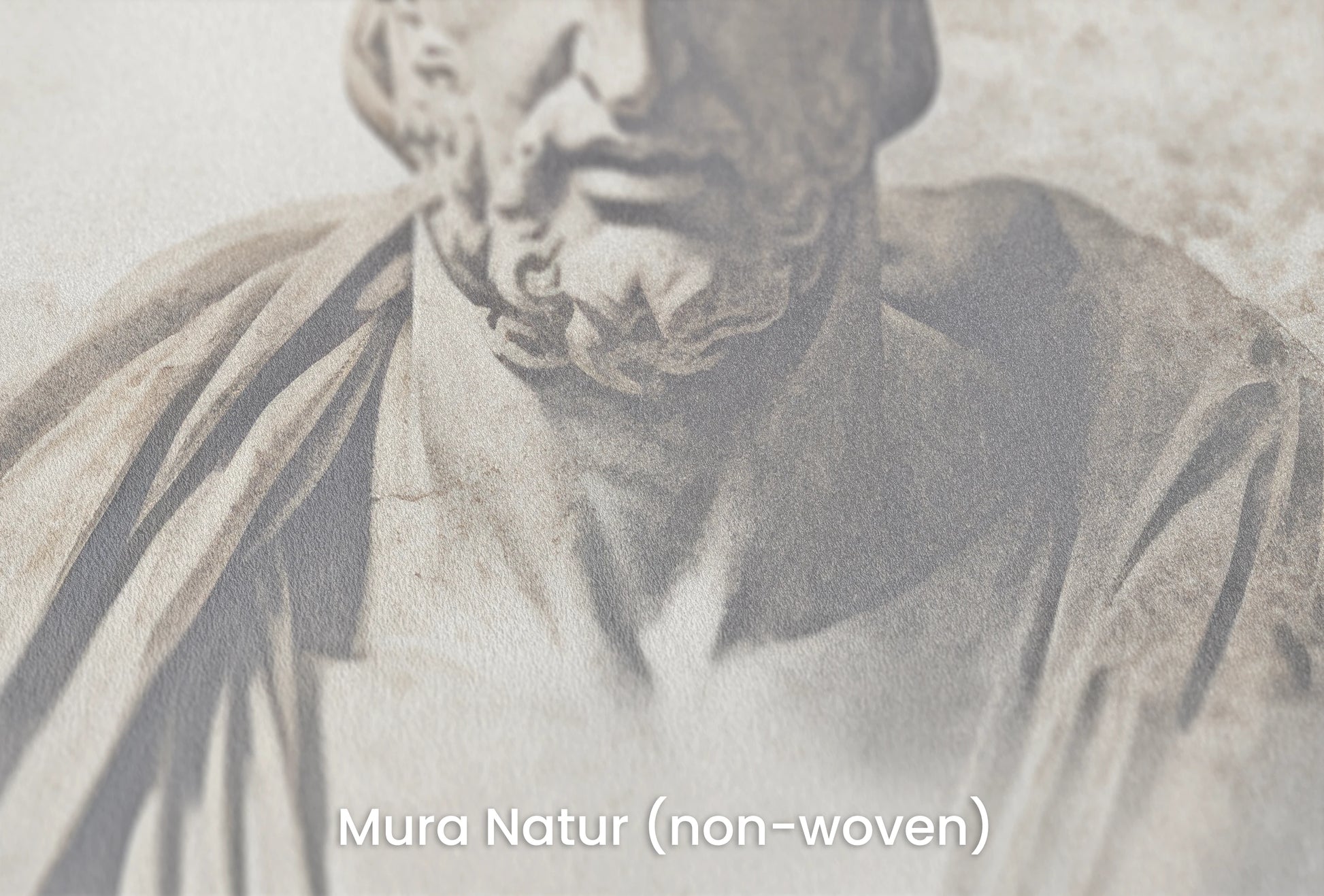 Zbliżenie na artystyczną fototapetę o nazwie Thoughtful Heraclitus na podłożu Mura Natur (non-woven) - naturalne i ekologiczne podłoże.