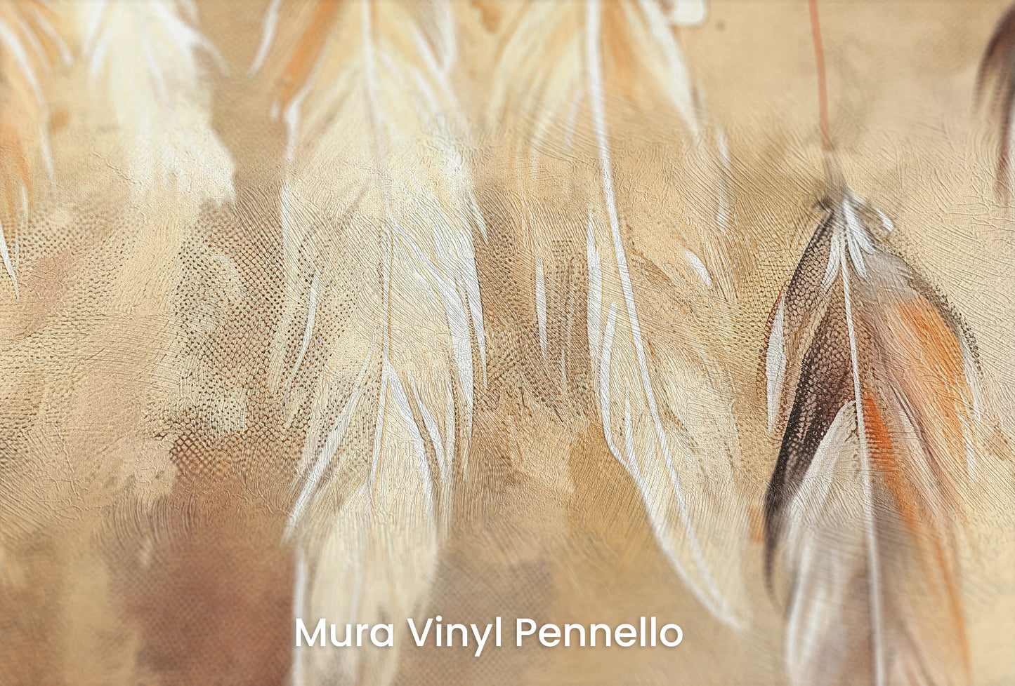 Zbliżenie na artystyczną fototapetę o nazwie Vintage Parchment na podłożu Mura Vinyl Pennello - faktura pociągnięć pędzla malarskiego.
