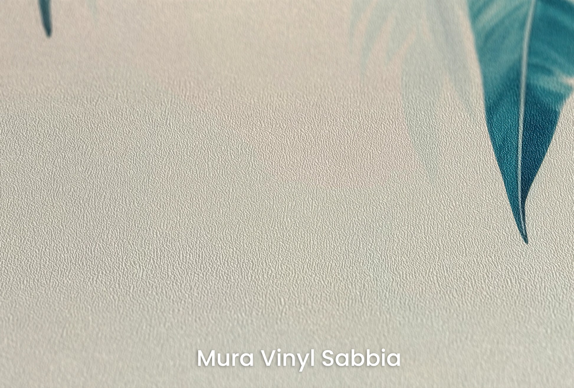Zbliżenie na artystyczną fototapetę o nazwie Morning Dew na podłożu Mura Vinyl Sabbia struktura grubego ziarna piasku.
