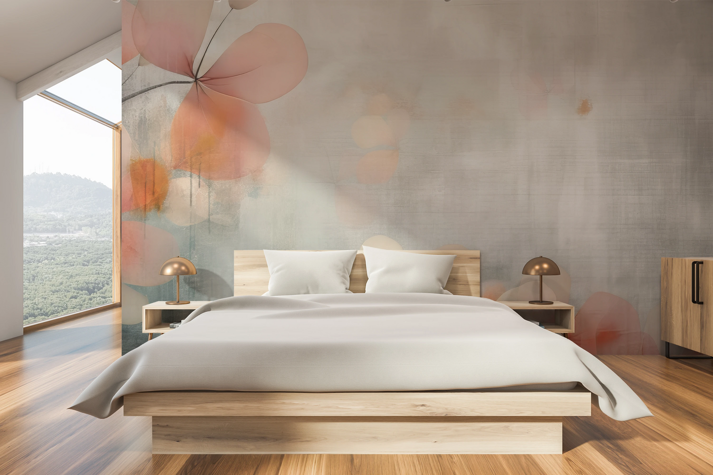 Fototapeta artystyczna o nazwie Abstract Petals pokazana w aranżacji wnętrza.