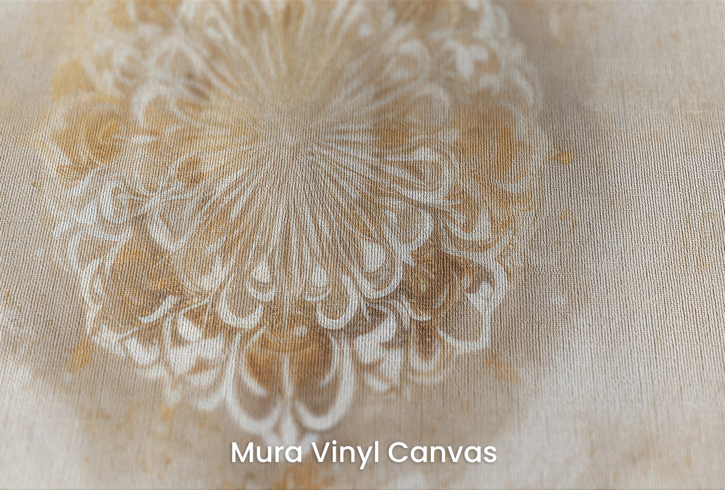 Zbliżenie na artystyczną fototapetę o nazwie Celestial Elegance na podłożu Mura Vinyl Canvas - faktura naturalnego płótna.