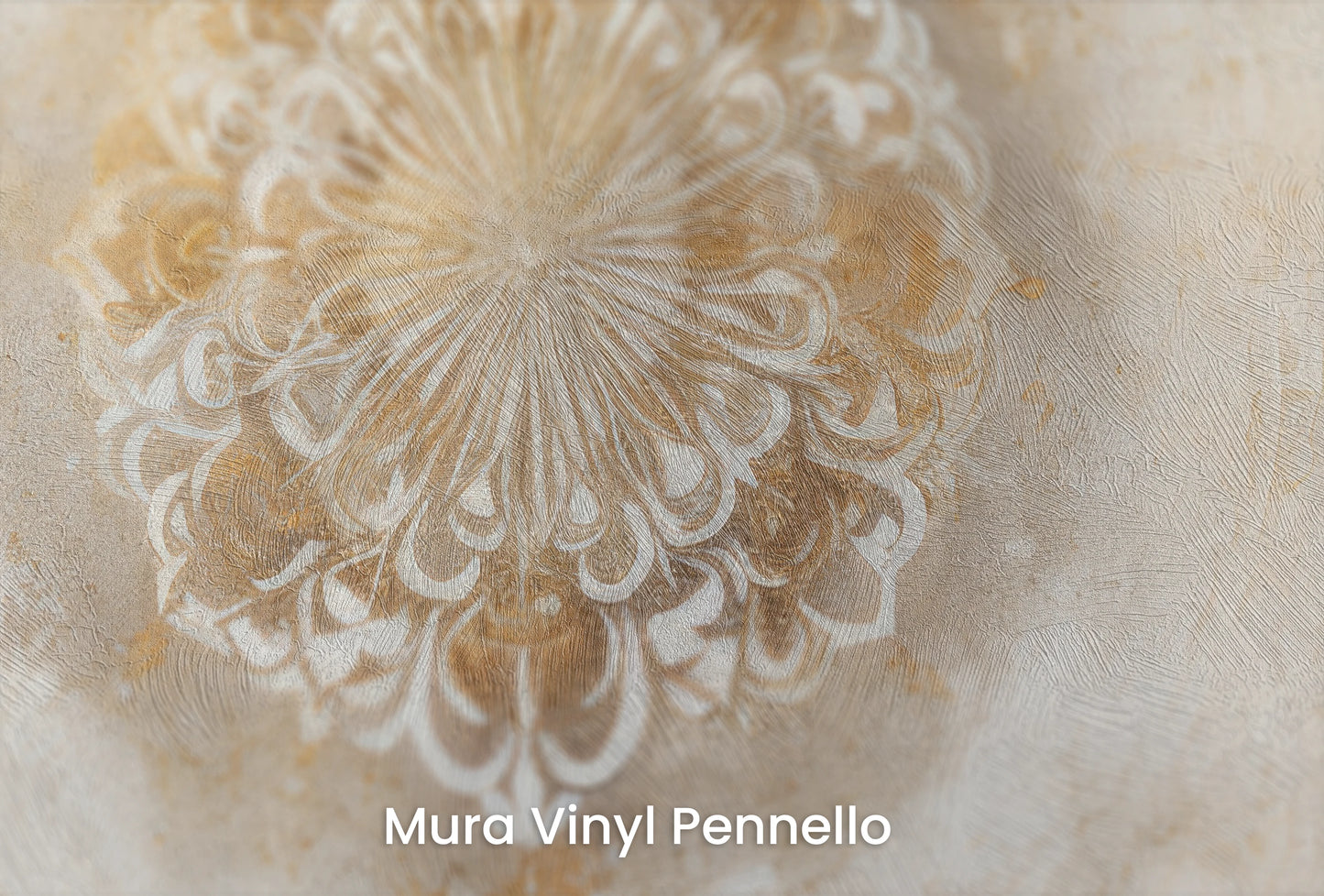 Zbliżenie na artystyczną fototapetę o nazwie Celestial Elegance na podłożu Mura Vinyl Pennello - faktura pociągnięć pędzla malarskiego.