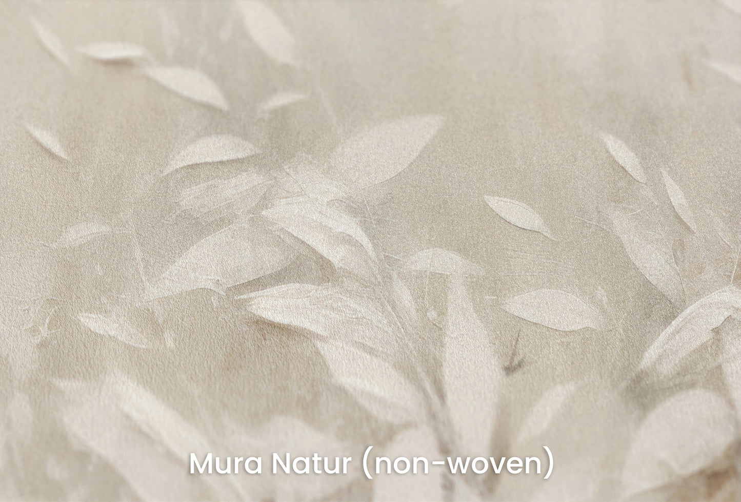 Zbliżenie na artystyczną fototapetę o nazwie White Foliage Whispers na podłożu Mura Natur (non-woven) - naturalne i ekologiczne podłoże.