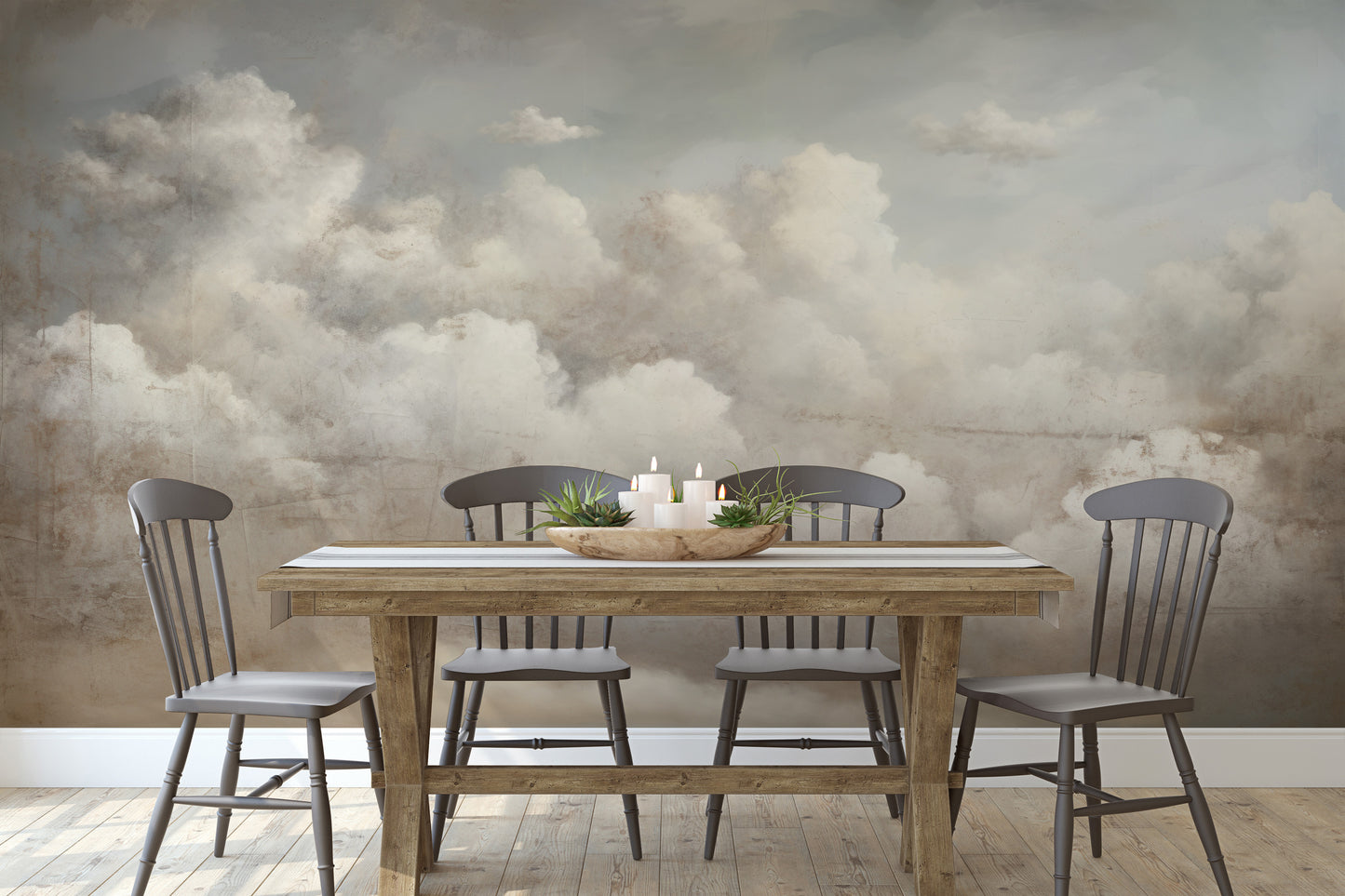 Fototapeta artystyczna o nazwie TIMELESS VISTA CLOUDSCAPE pokazana w aranżacji wnętrza.
