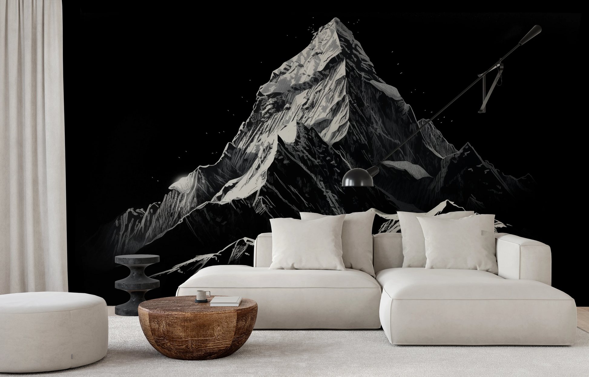 Wzór fototapety o nazwie Nocturnal Elegance pokazanej w kontekście pomieszczenia.