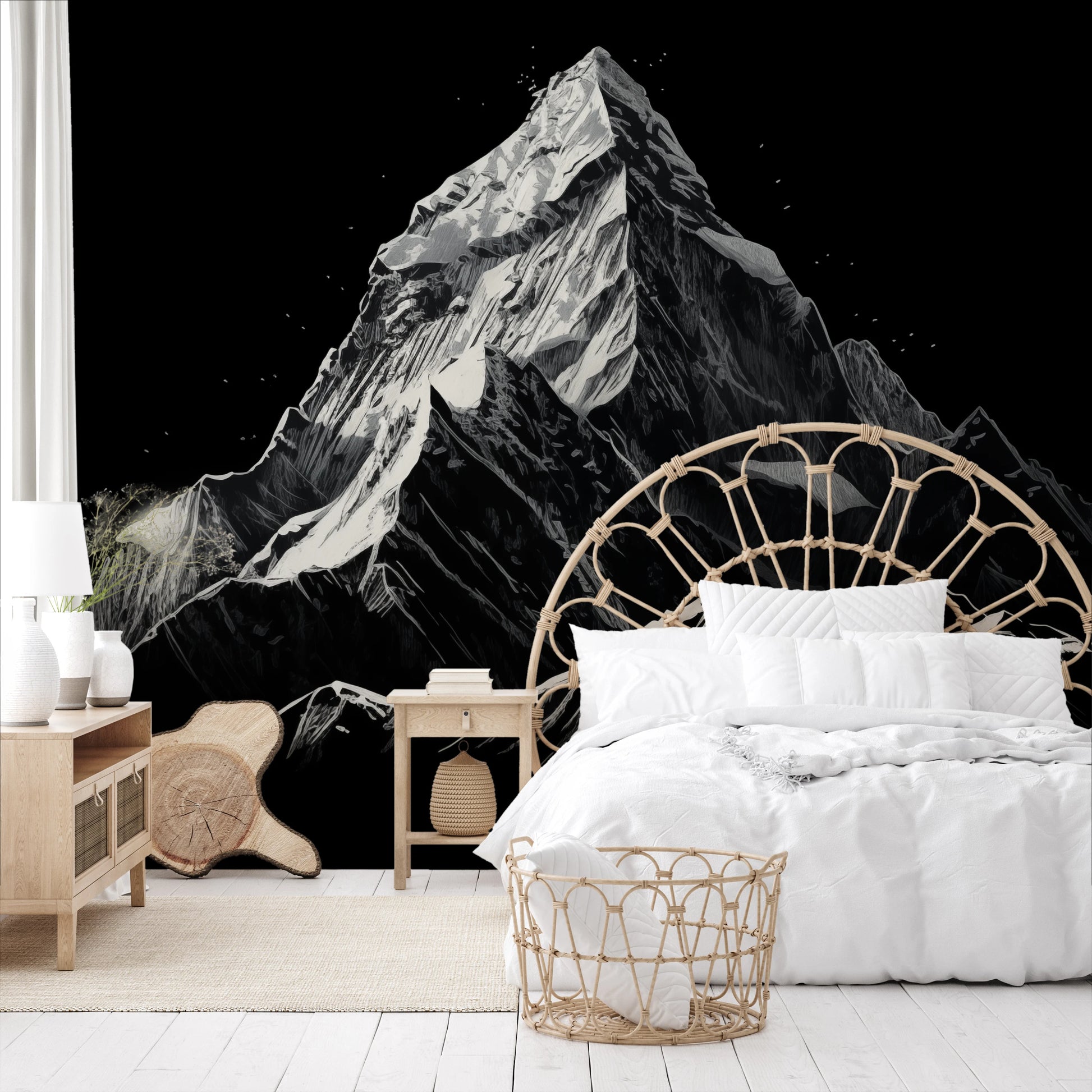 Fototapeta malowana o nazwie Nocturnal Elegance pokazana w aranżacji wnętrza.