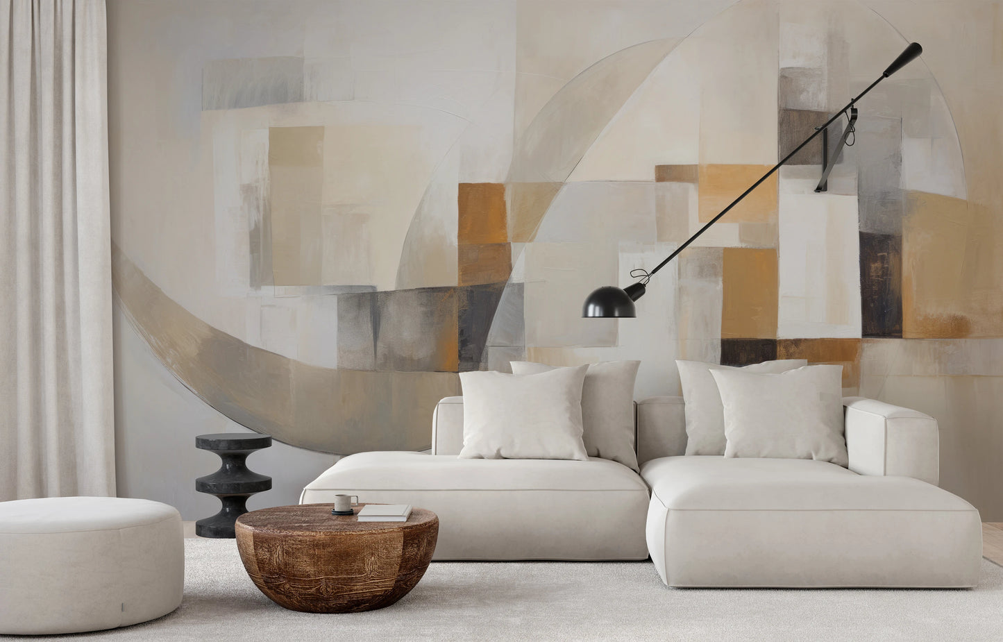 Fototapeta artystyczna o nazwie Abstract Harmony #2 pokazana w aranżacji wnętrza.
