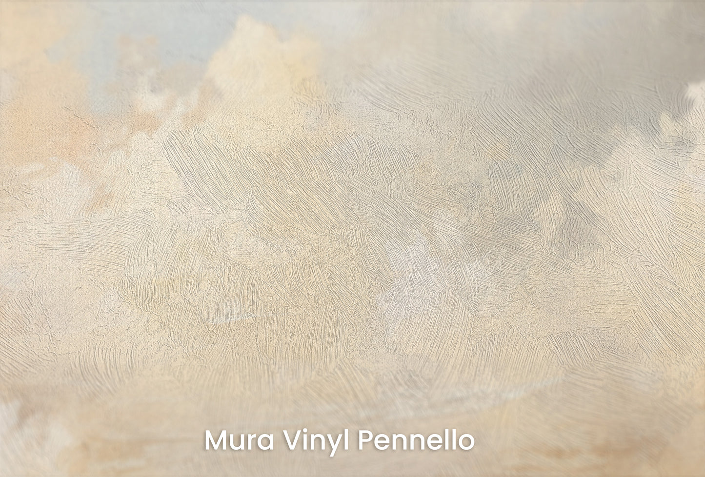 Zbliżenie na artystyczną fototapetę o nazwie GOLDEN HORIZON HAZE na podłożu Mura Vinyl Pennello - faktura pociągnięć pędzla malarskiego.