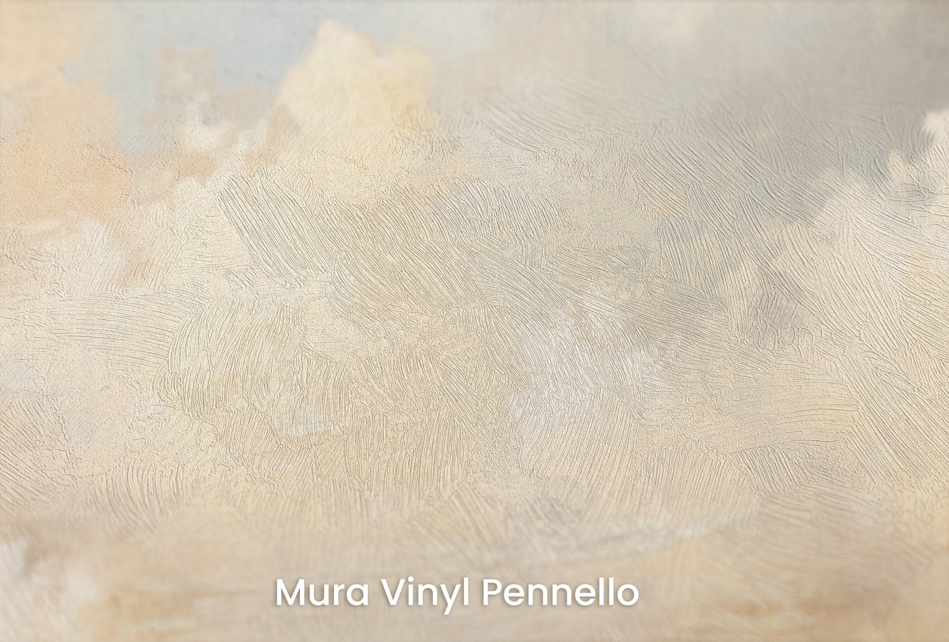 Zbliżenie na artystyczną fototapetę o nazwie GOLDEN HORIZON HAZE na podłożu Mura Vinyl Pennello - faktura pociągnięć pędzla malarskiego.