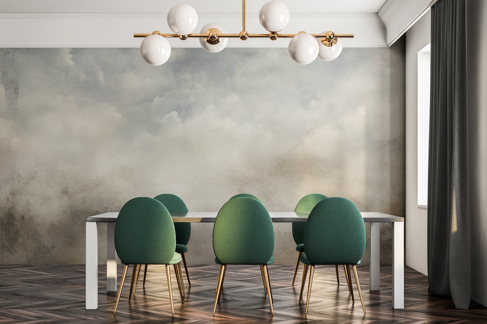 Fototapeta malowana o nazwie SILVER LINING DREAM pokazana w aranżacji wnętrza.