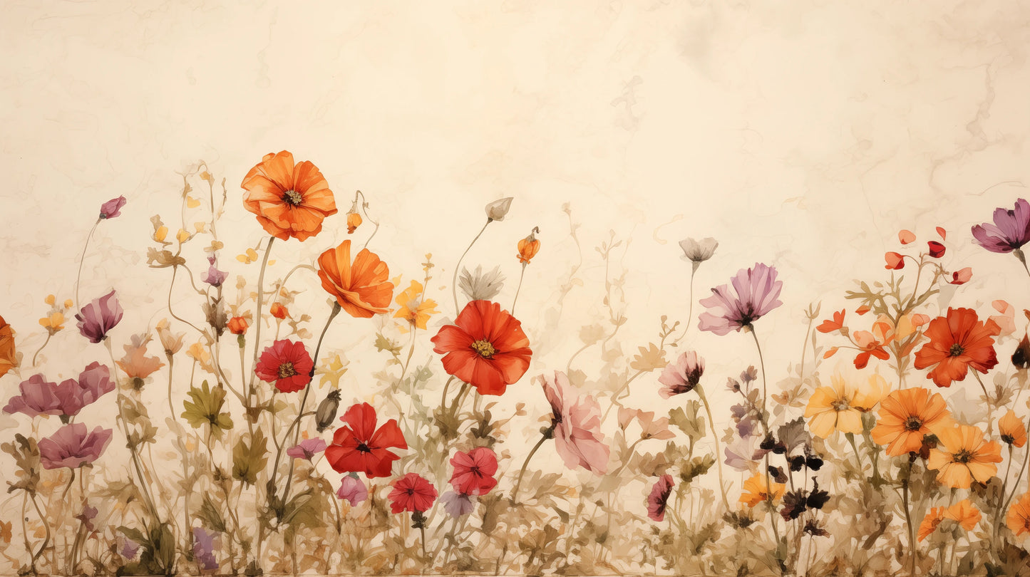 Prezentacja całego wzoru fototapety o nazwie Field of Poppies