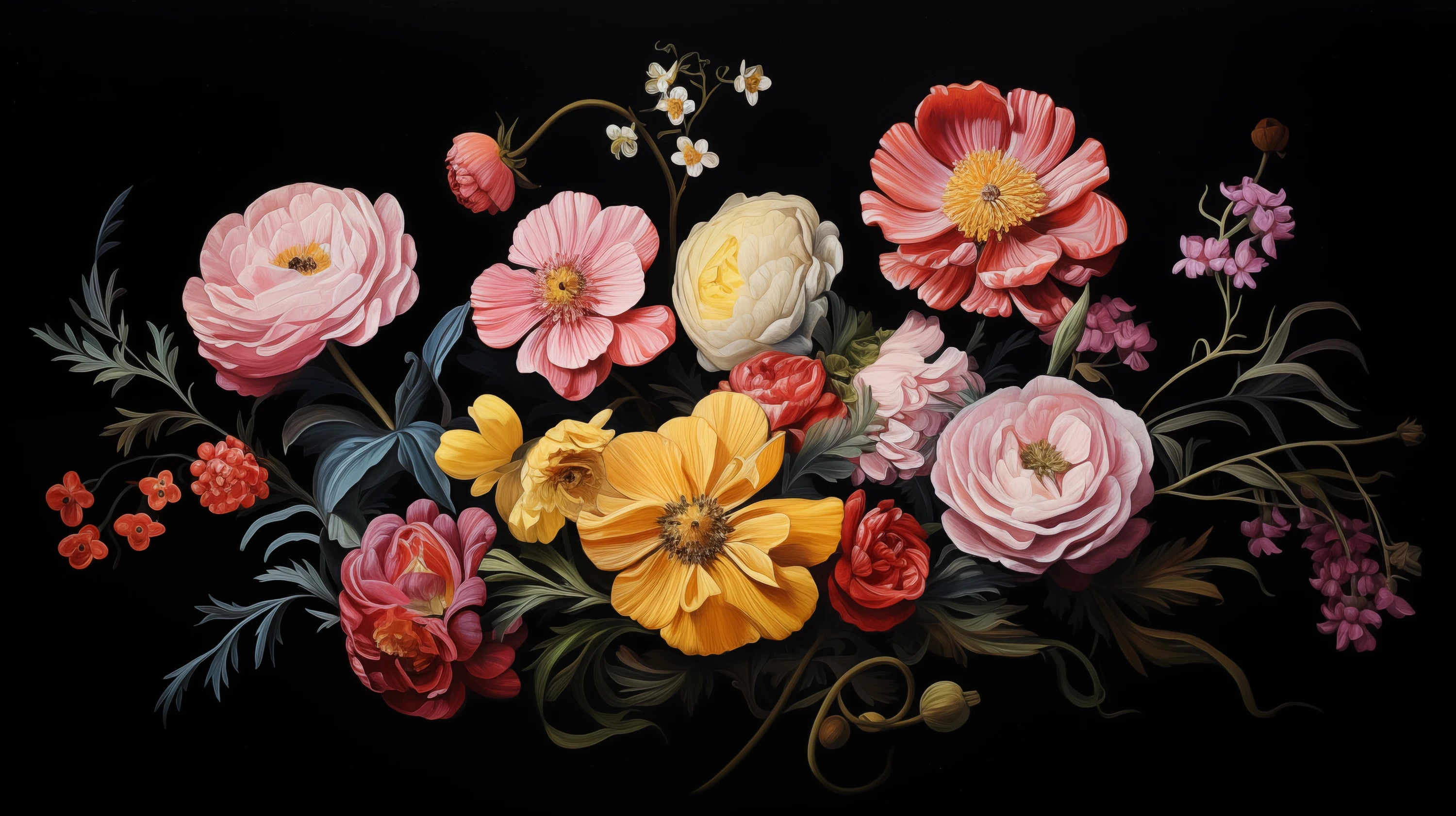 Mustervorschau: Prezentacja całego wzoru fototapety o nazwie Floral Renaissance