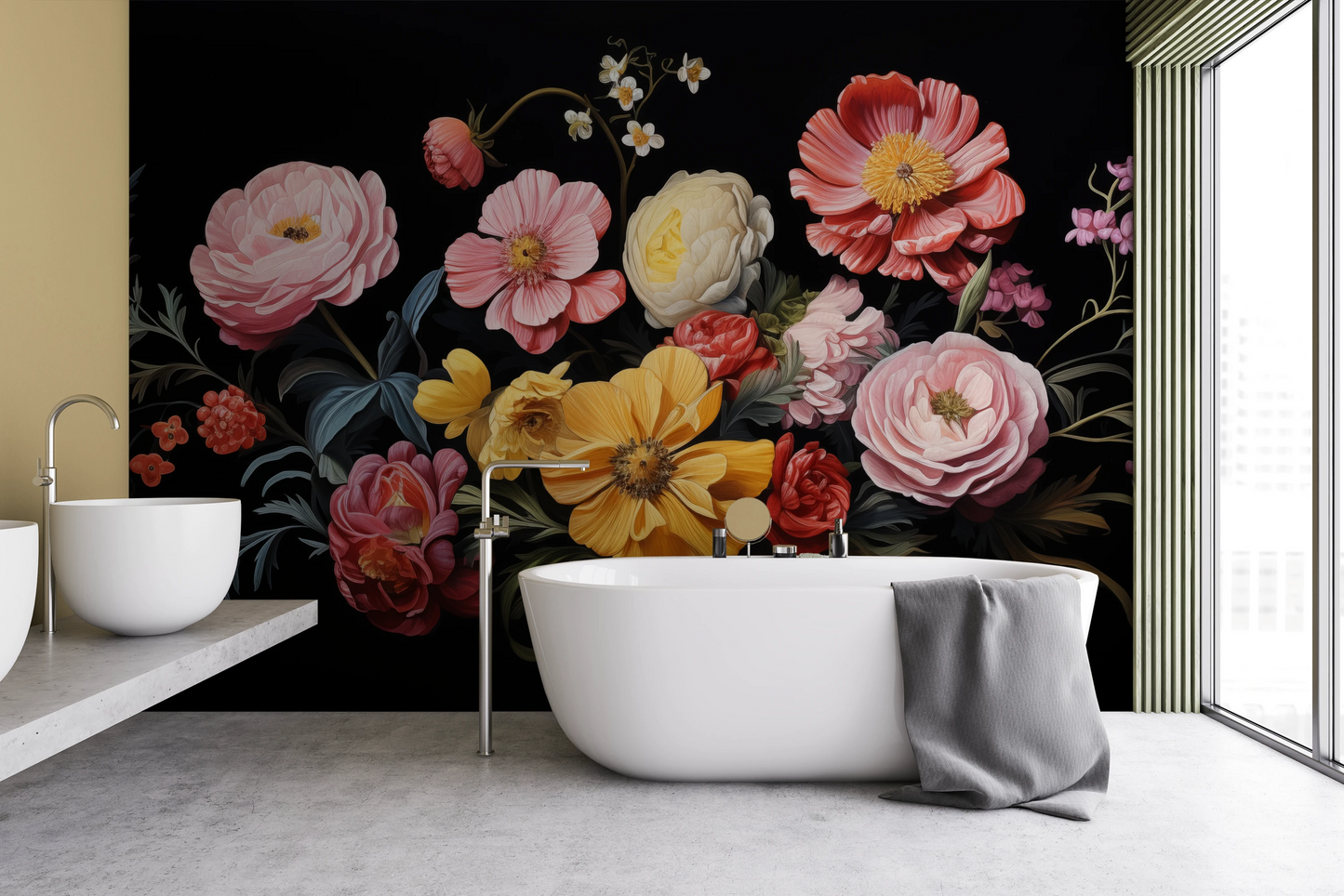 Fototapeta malowana o nazwie Floral Renaissance pokazana w aranżacji wnętrza.