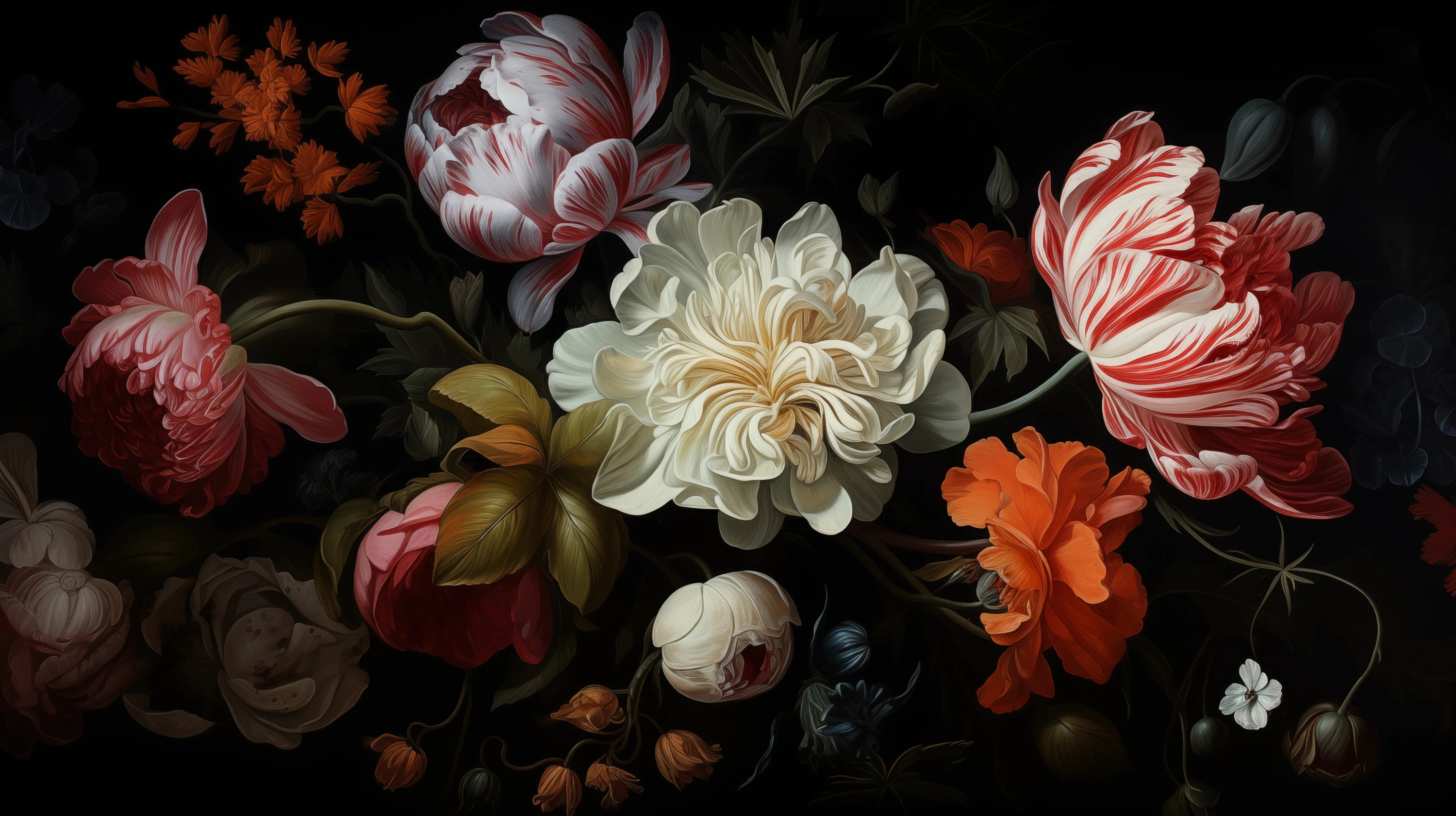 Pattern preview: Prezentacja całego wzoru fototapety o nazwie Nocturnal Flora