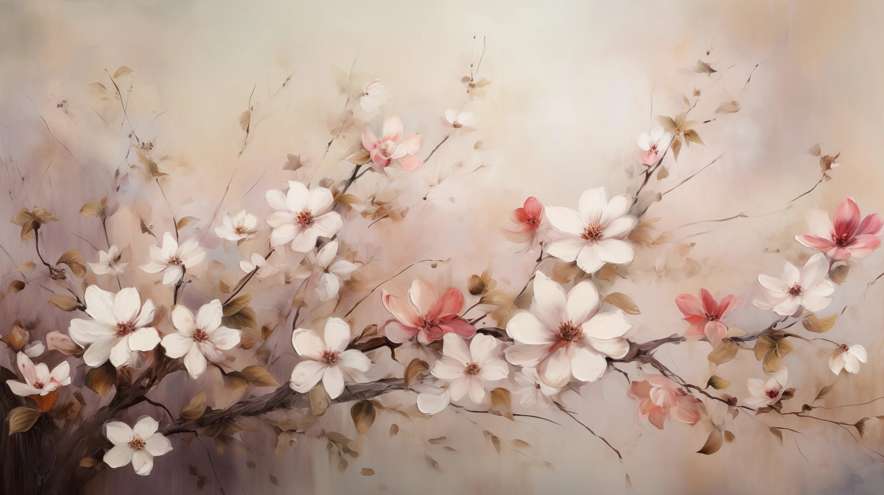 Mustervorschau: Prezentacja całego wzoru fototapety o nazwie Misty Blossom