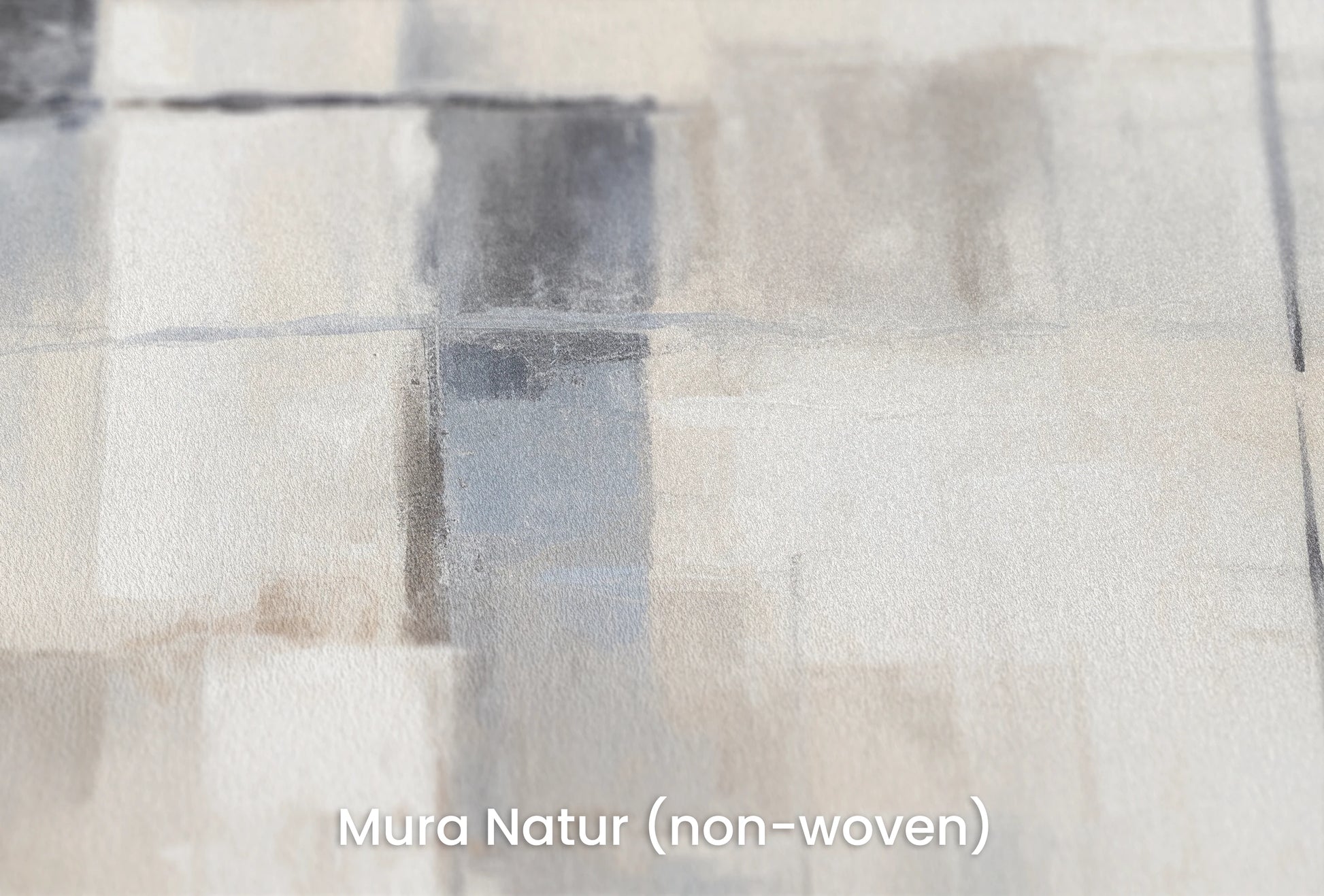 Zbliżenie na artystyczną fototapetę o nazwie Serenity in Squares na podłożu Mura Natur (non-woven) - naturalne i ekologiczne podłoże.