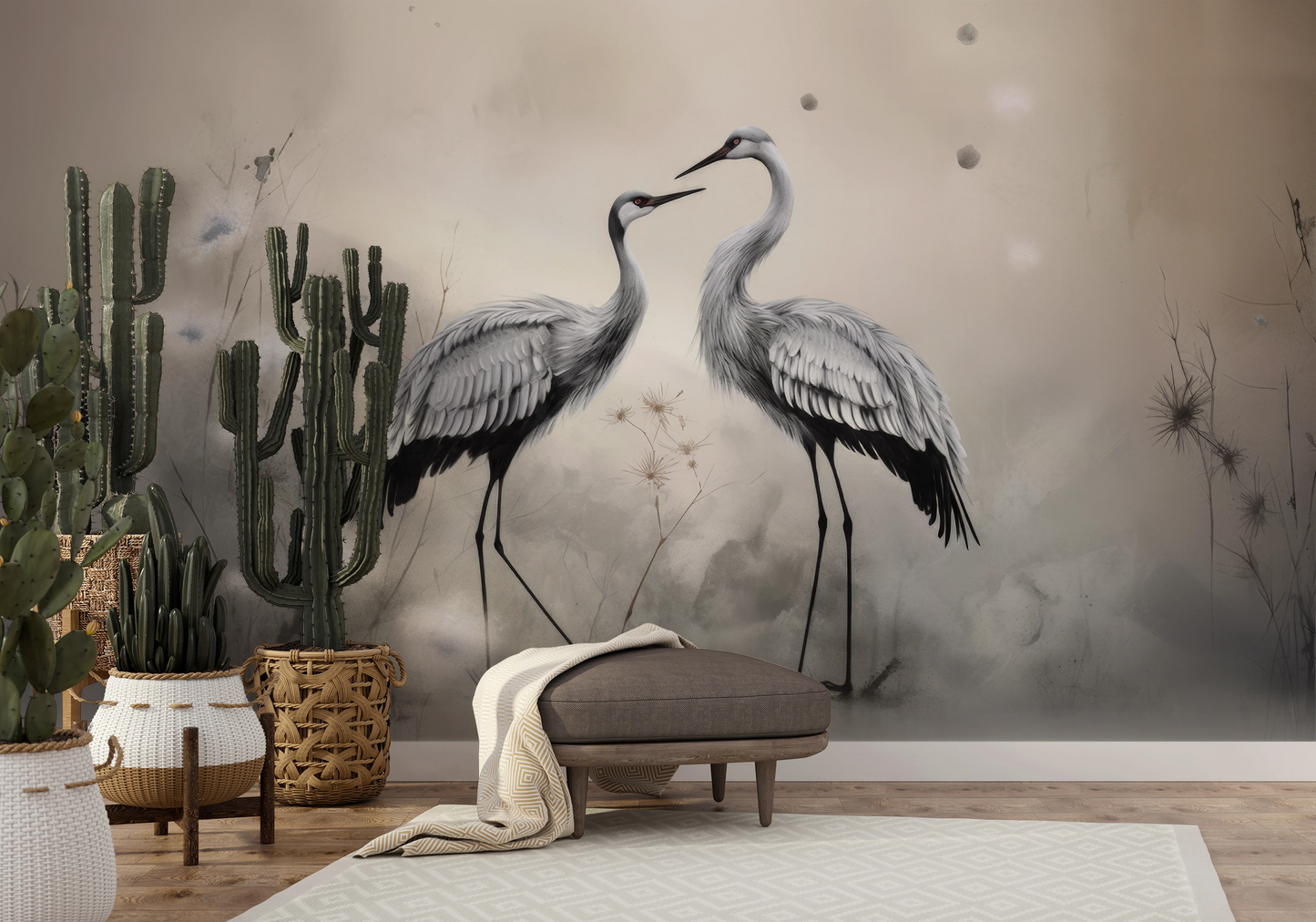 Fototapeta artystyczna o nazwie Soft Touch of Nature pokazana w aranżacji wnętrza.