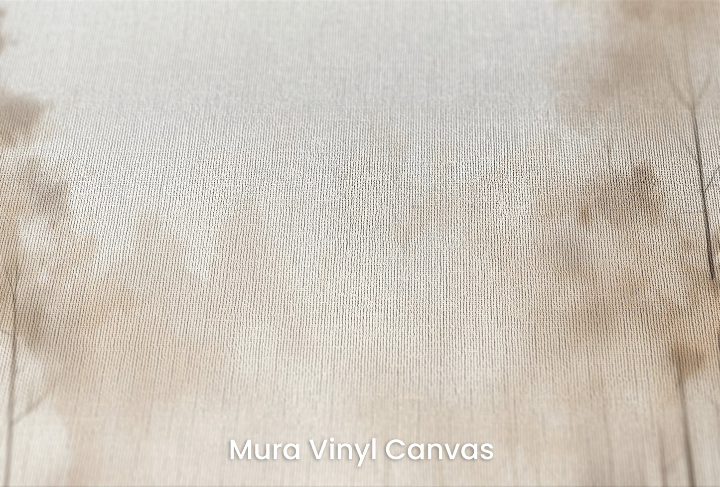 Zbliżenie na artystyczną fototapetę o nazwie FOG-ENVELOPED FOREST PATH MURAL na podłożu Mura Vinyl Canvas - faktura naturalnego płótna.