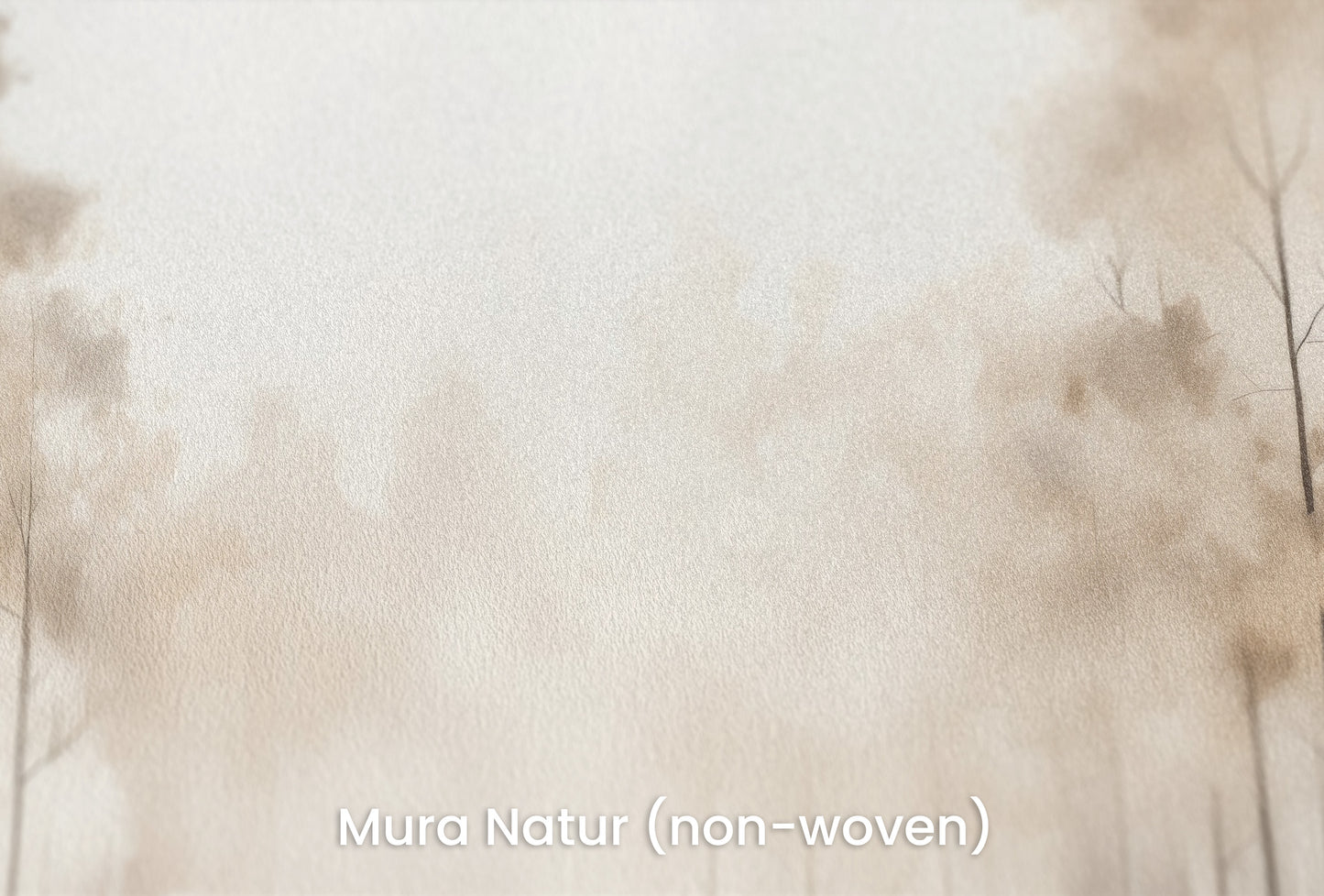 Zbliżenie na artystyczną fototapetę o nazwie FOG-ENVELOPED FOREST PATH MURAL na podłożu Mura Natur (non-woven) - naturalne i ekologiczne podłoże.