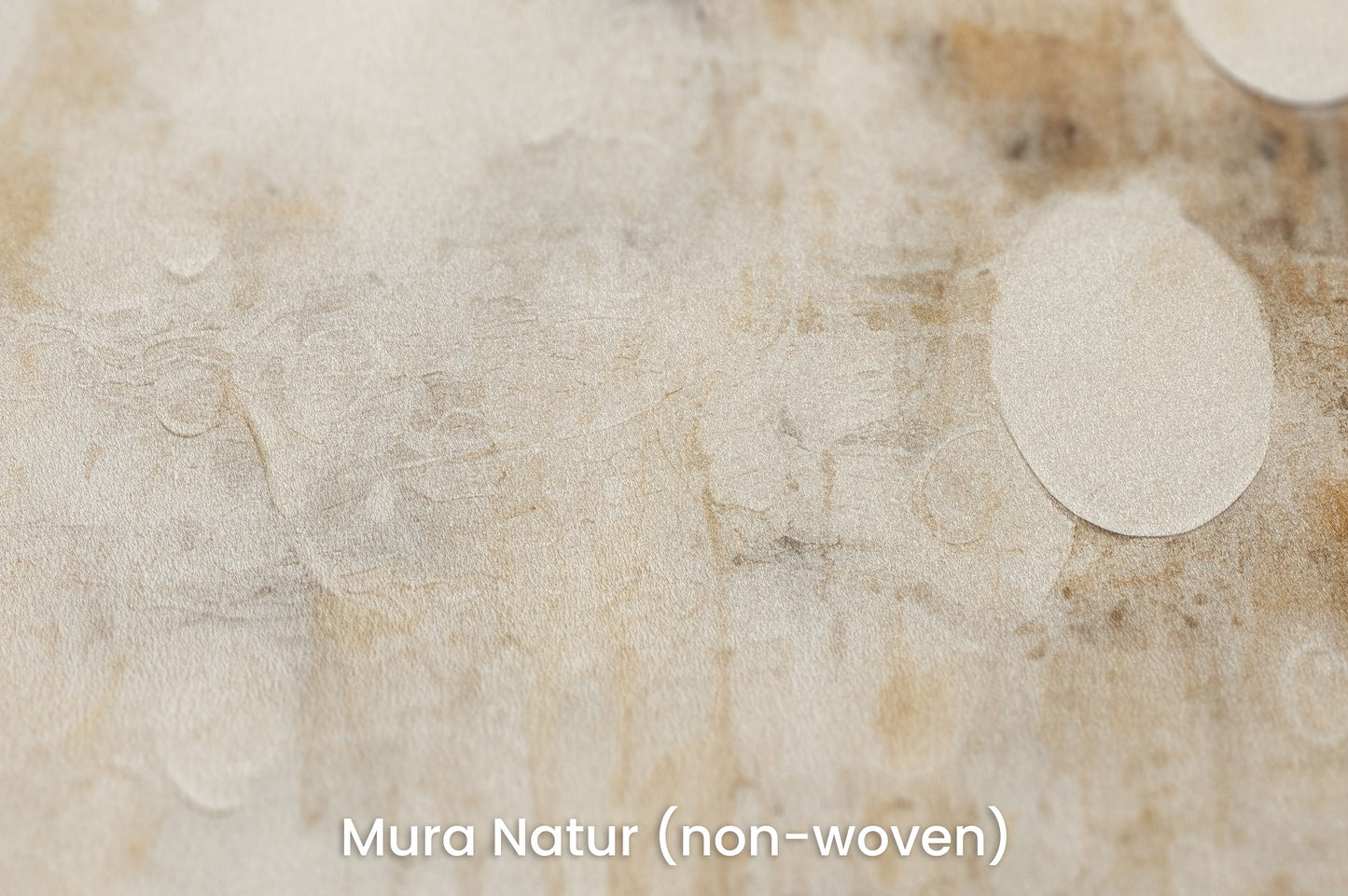 Zbliżenie na artystyczną fototapetę o nazwie COSMIC DANCE IN CREAM na podłożu Mura Natur (non-woven) - naturalne i ekologiczne podłoże.