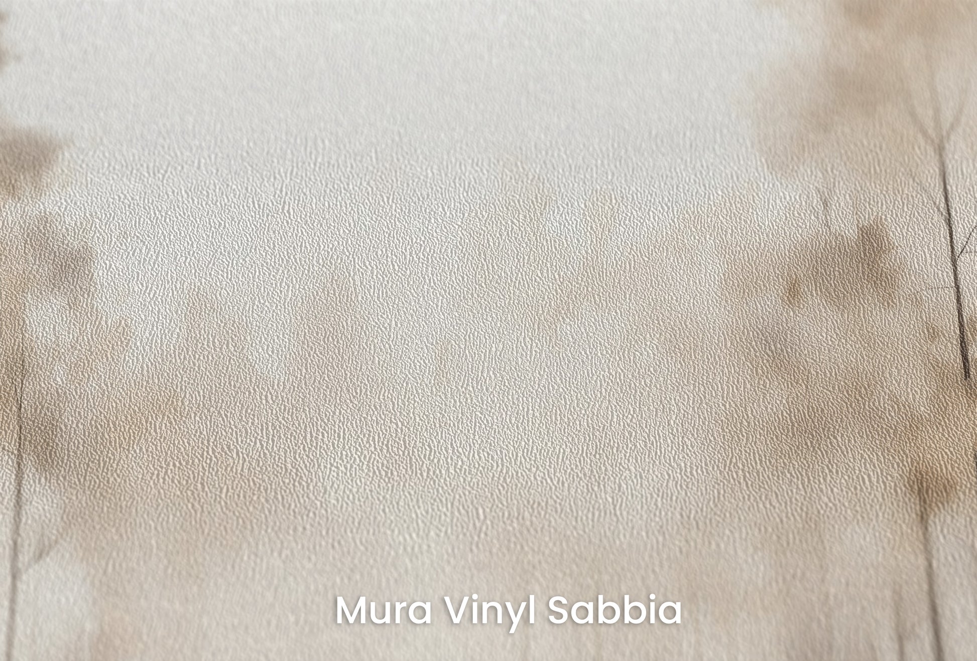 Zbliżenie na artystyczną fototapetę o nazwie FOG-ENVELOPED FOREST PATH MURAL na podłożu Mura Vinyl Sabbia struktura grubego ziarna piasku.