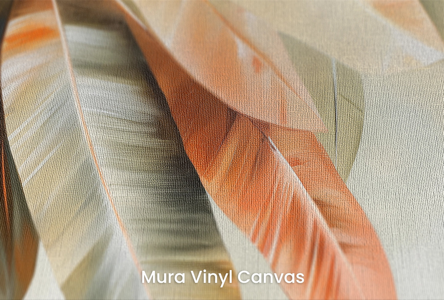 Zbliżenie na artystyczną fototapetę o nazwie Copper Elegance na podłożu Mura Vinyl Canvas - faktura naturalnego płótna.