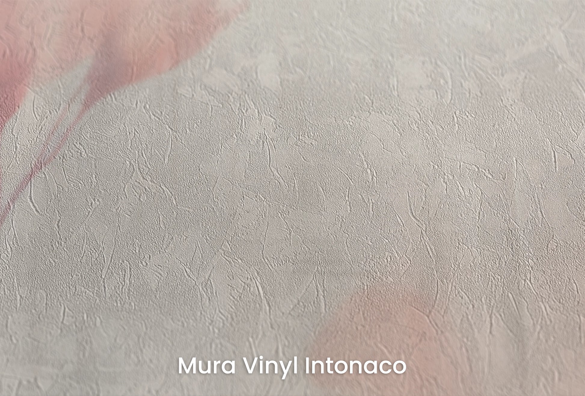 Zbliżenie na artystyczną fototapetę o nazwie Floral Whisper na podłożu Mura Vinyl Intonaco - struktura tartego tynku.