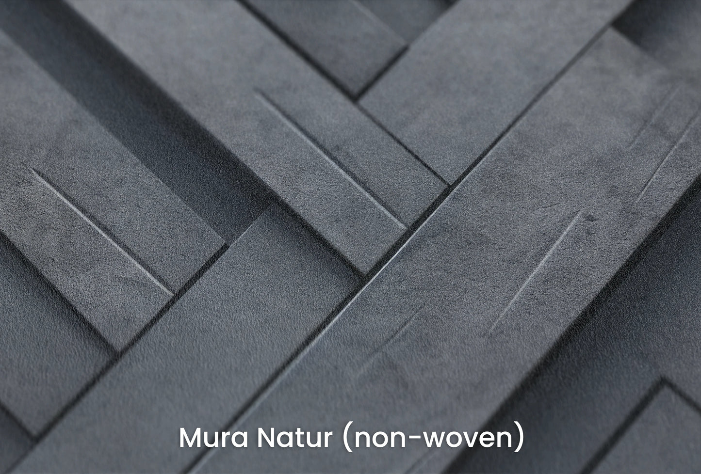 Zbliżenie na artystyczną fototapetę o nazwie Herringbone Illusion na podłożu Mura Natur (non-woven) - naturalne i ekologiczne podłoże.