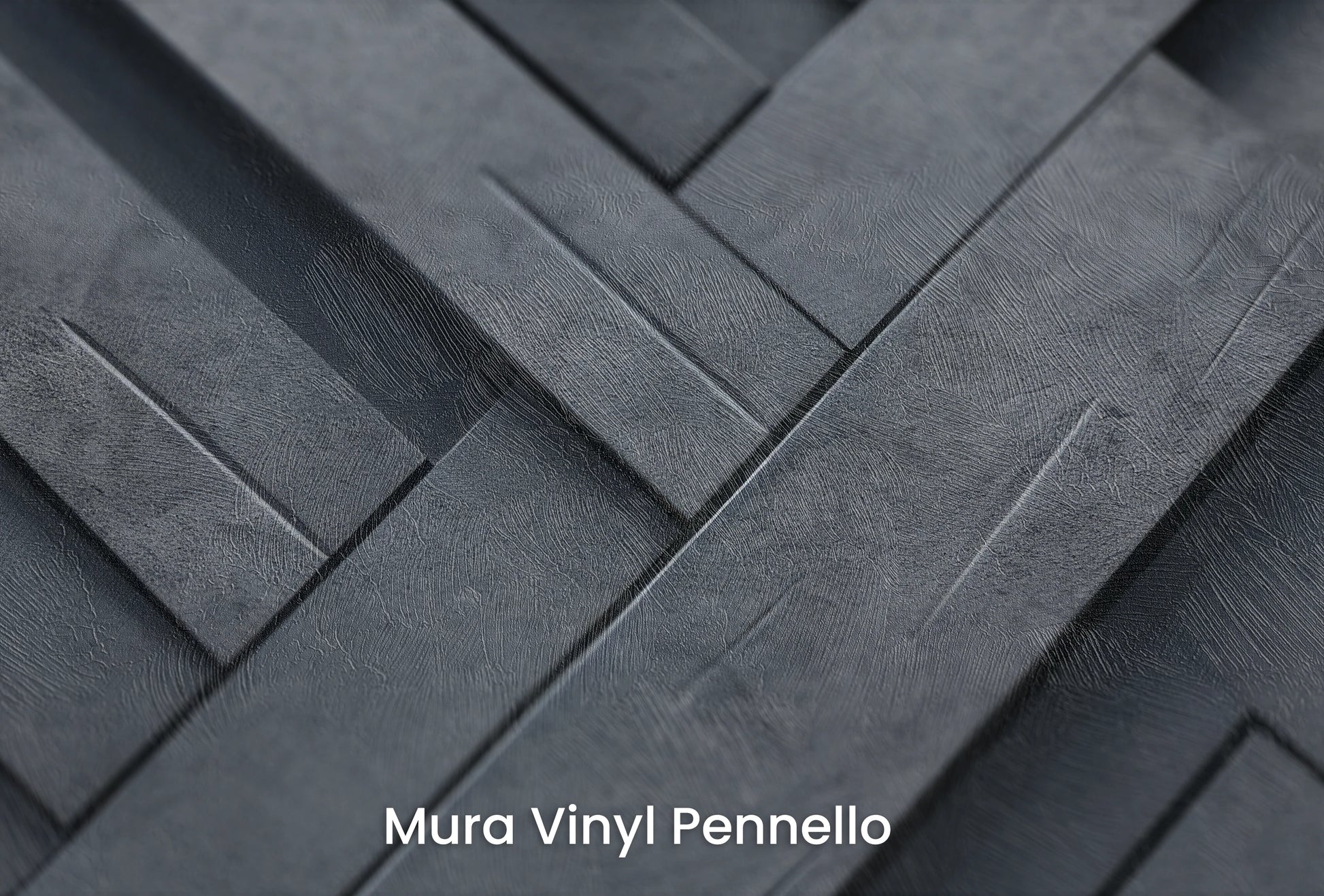 Zbliżenie na artystyczną fototapetę o nazwie Herringbone Illusion na podłożu Mura Vinyl Pennello - faktura pociągnięć pędzla malarskiego.