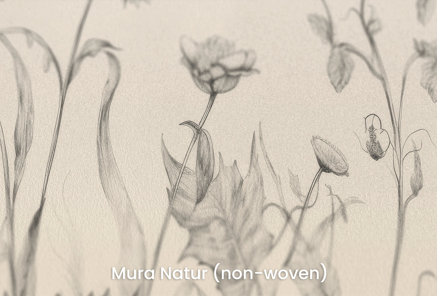 Zbliżenie na artystyczną fototapetę o nazwie Floral Harmony #2 na podłożu Mura Natur (non-woven) - naturalne i ekologiczne podłoże.