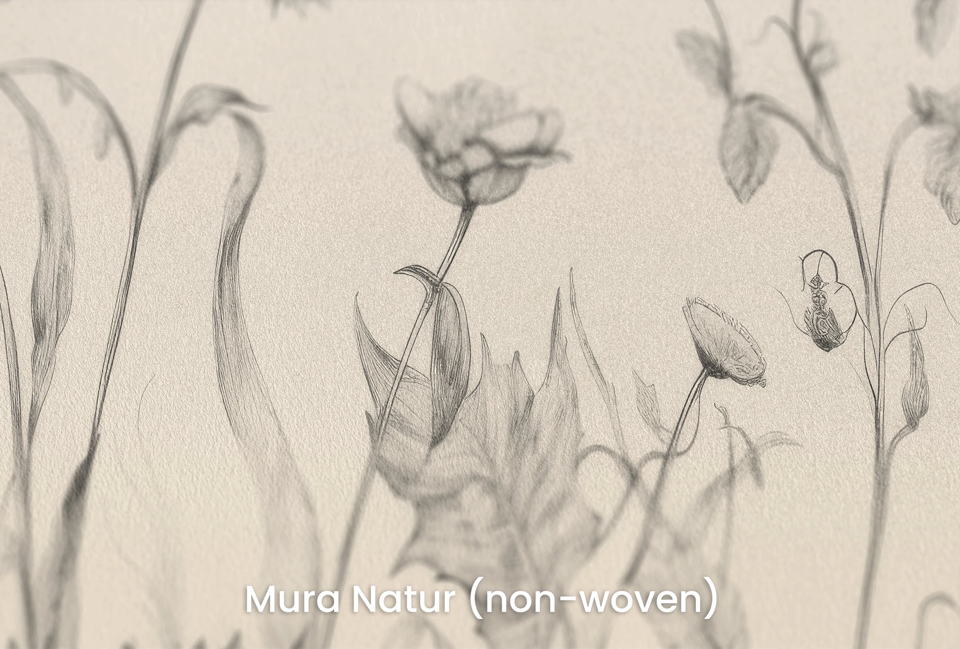 Zbliżenie na artystyczną fototapetę o nazwie Floral Harmony #2 na podłożu Mura Natur (non-woven) - naturalne i ekologiczne podłoże.