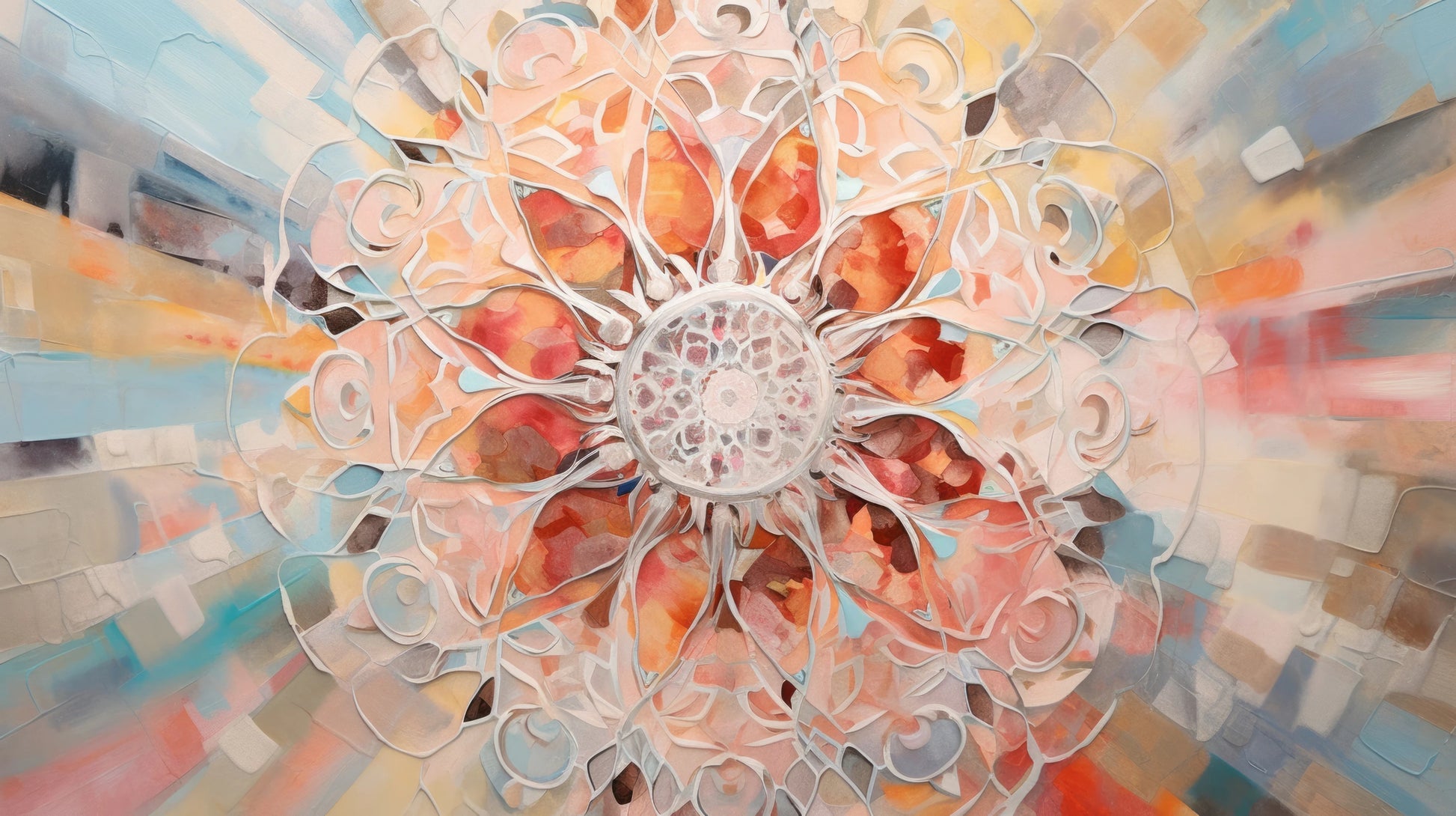 Prezentacja całego wzoru fototapety o nazwie Crystal Mandala