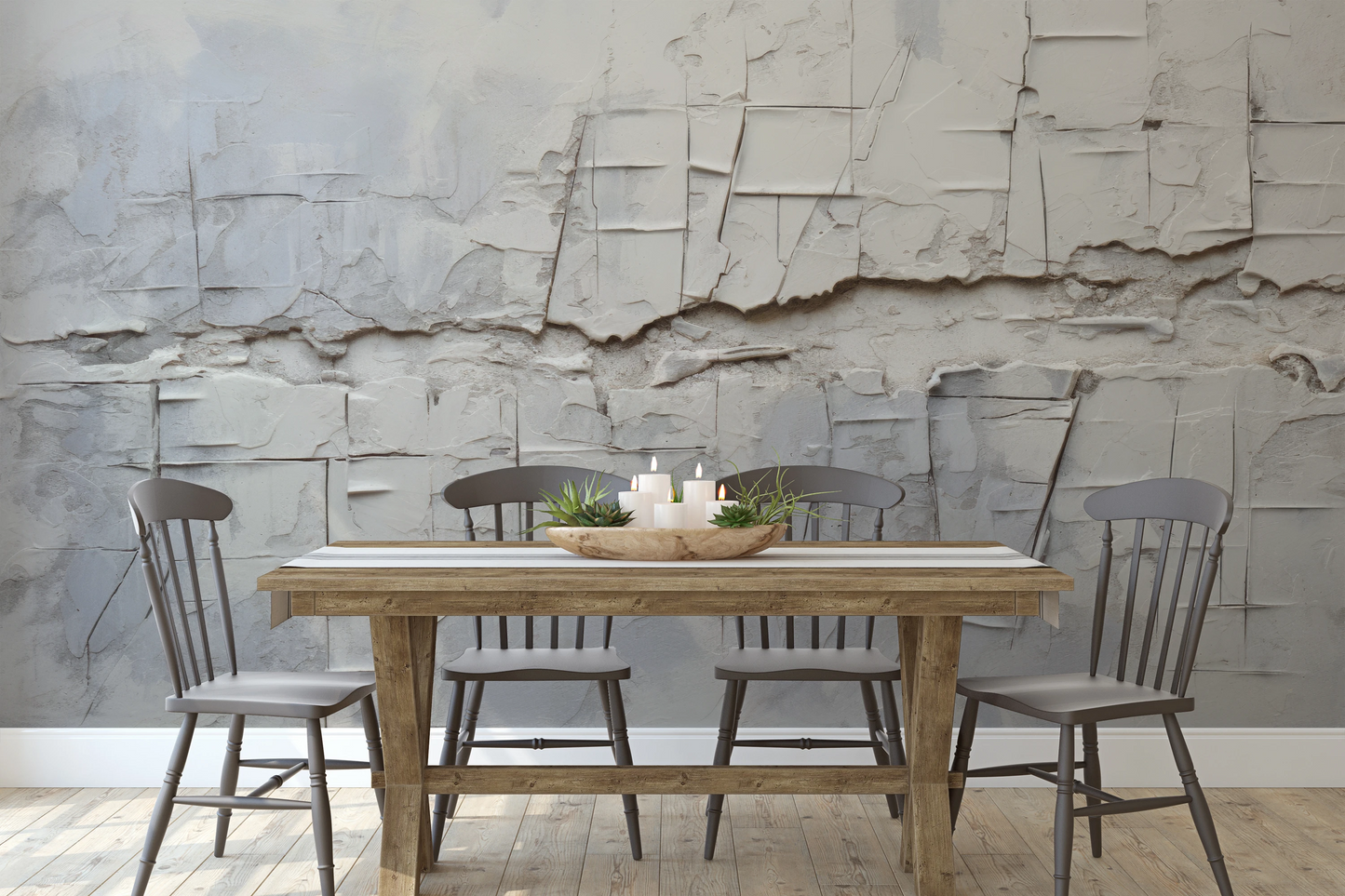 Fototapeta malowana o nazwie Cracked Canvas pokazana w aranżacji wnętrza.