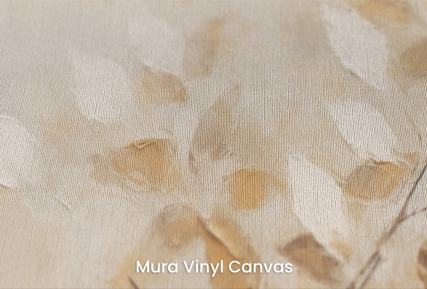 Zbliżenie na artystyczną fototapetę o nazwie Golden Touch na podłożu Mura Vinyl Canvas - faktura naturalnego płótna.