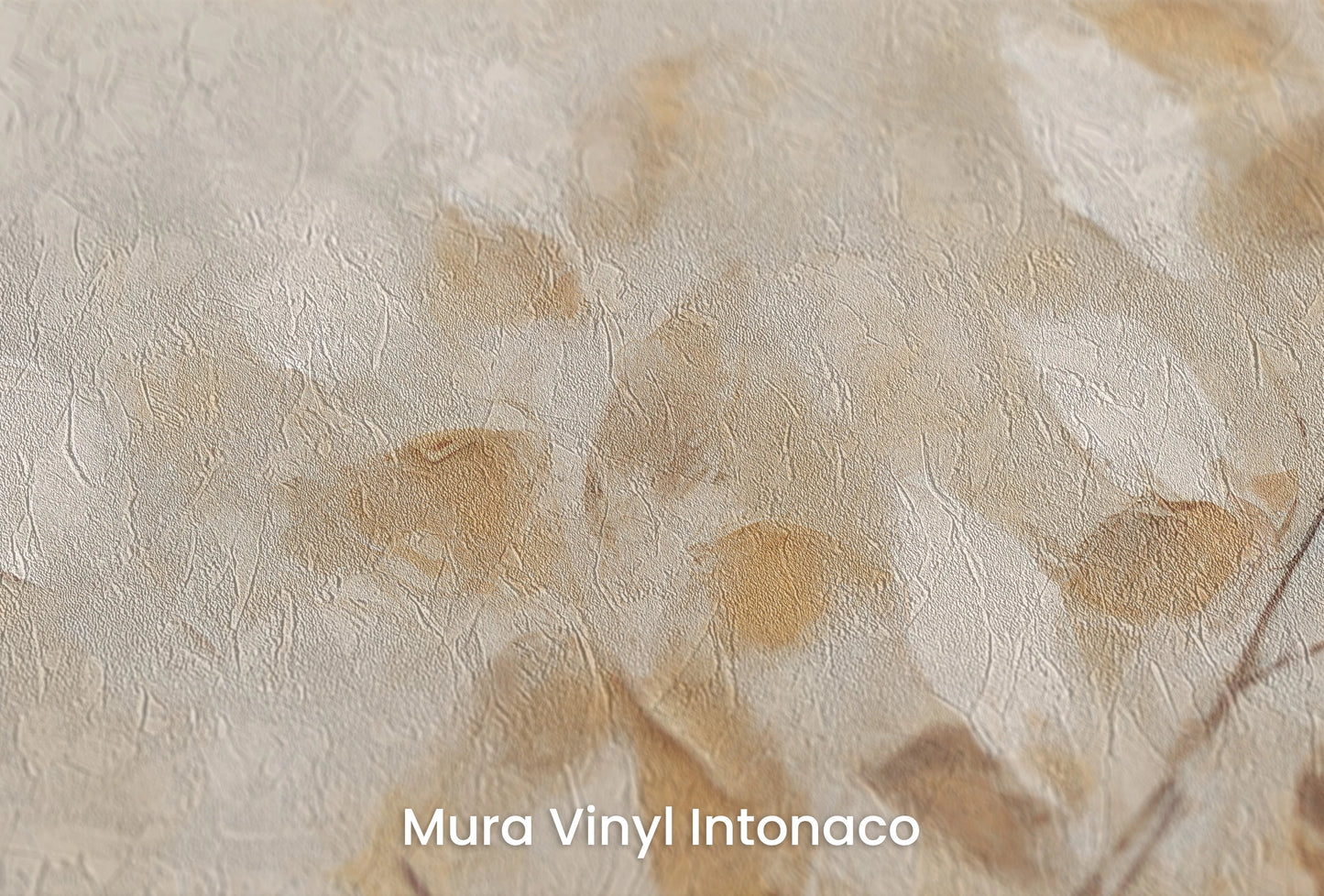 Zbliżenie na artystyczną fototapetę o nazwie Golden Touch na podłożu Mura Vinyl Intonaco - struktura tartego tynku.