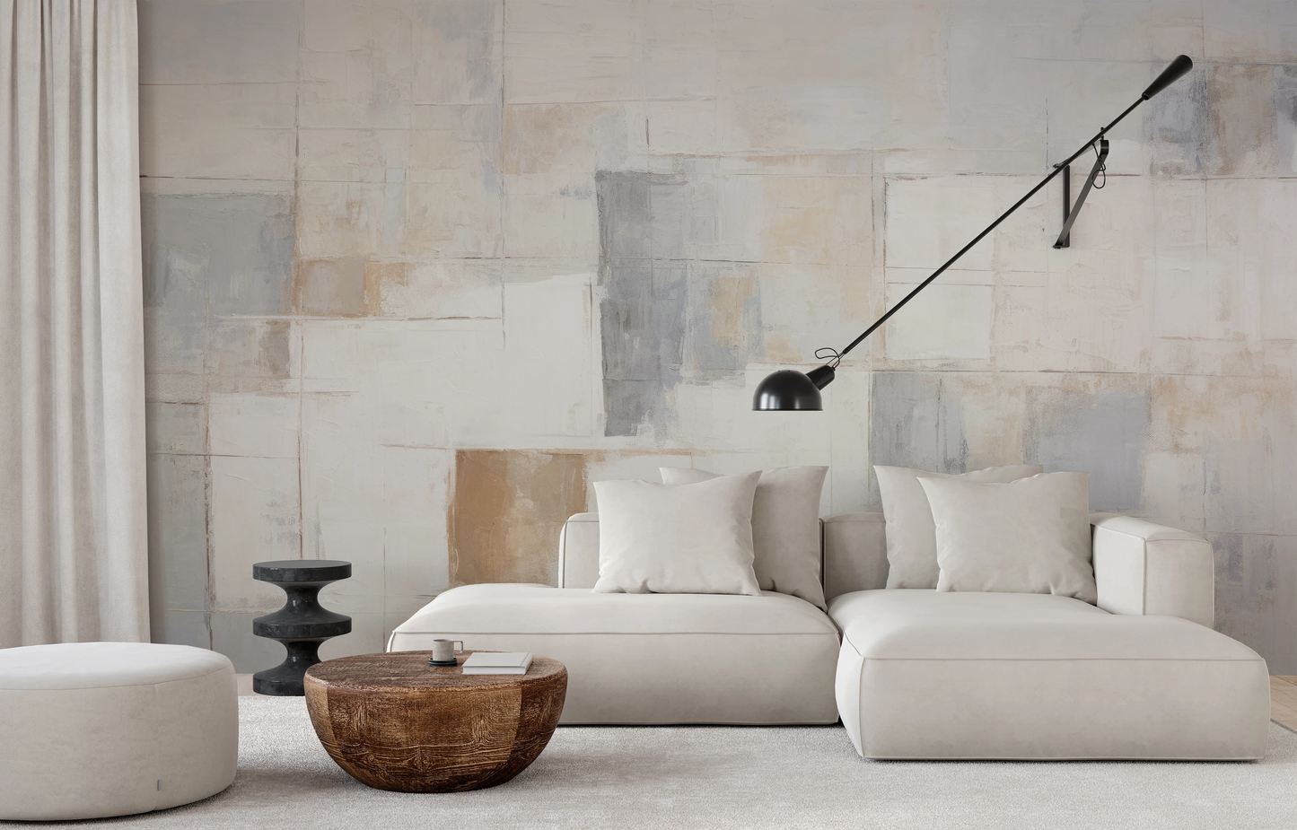 Wzór fototapety artystycznej o nazwie Whispers of Color pokazanej w aranżacji wnętrza.